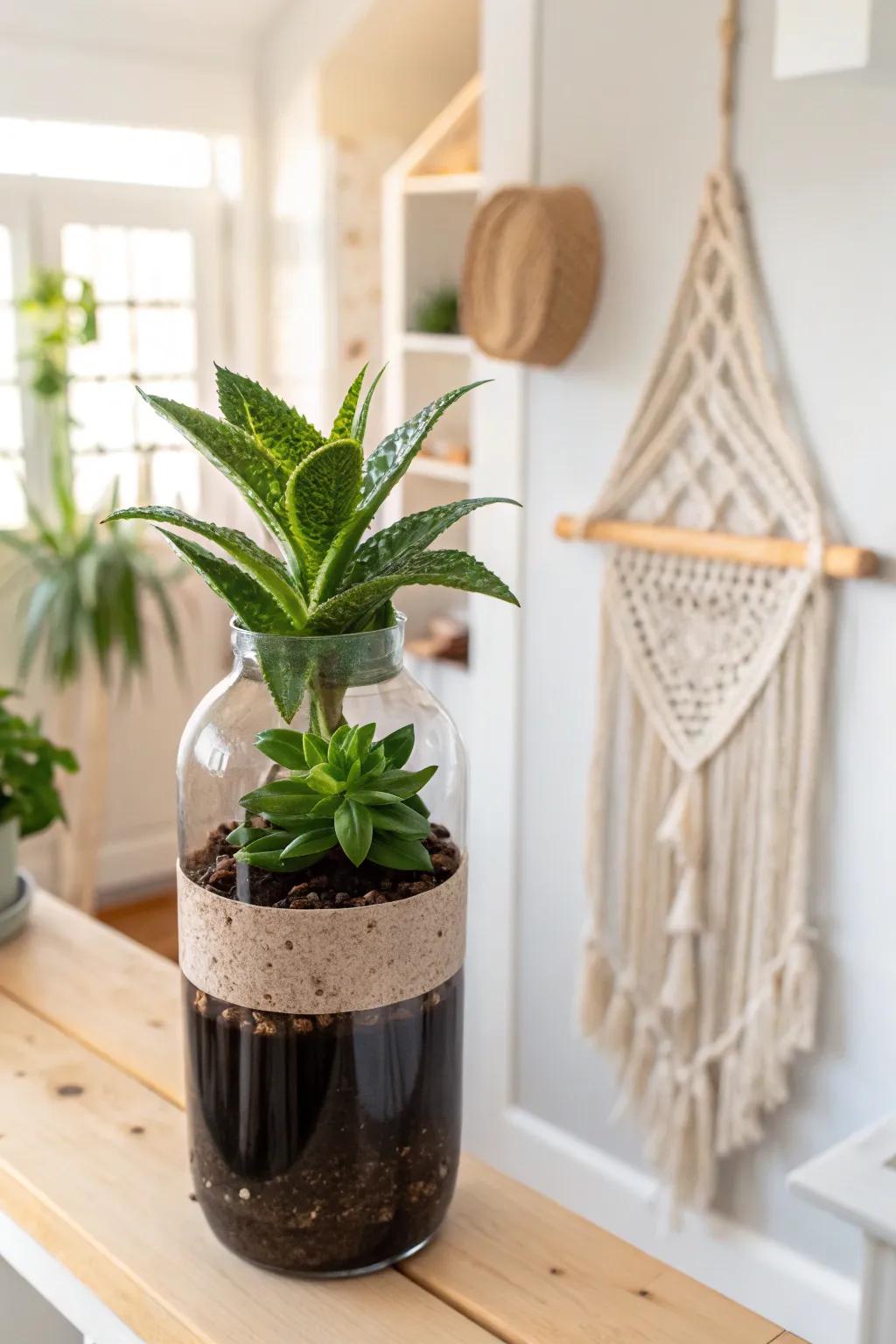 Change your bottles into stylish, automatic watering containers—a harmonious blend of ease and sustainability!