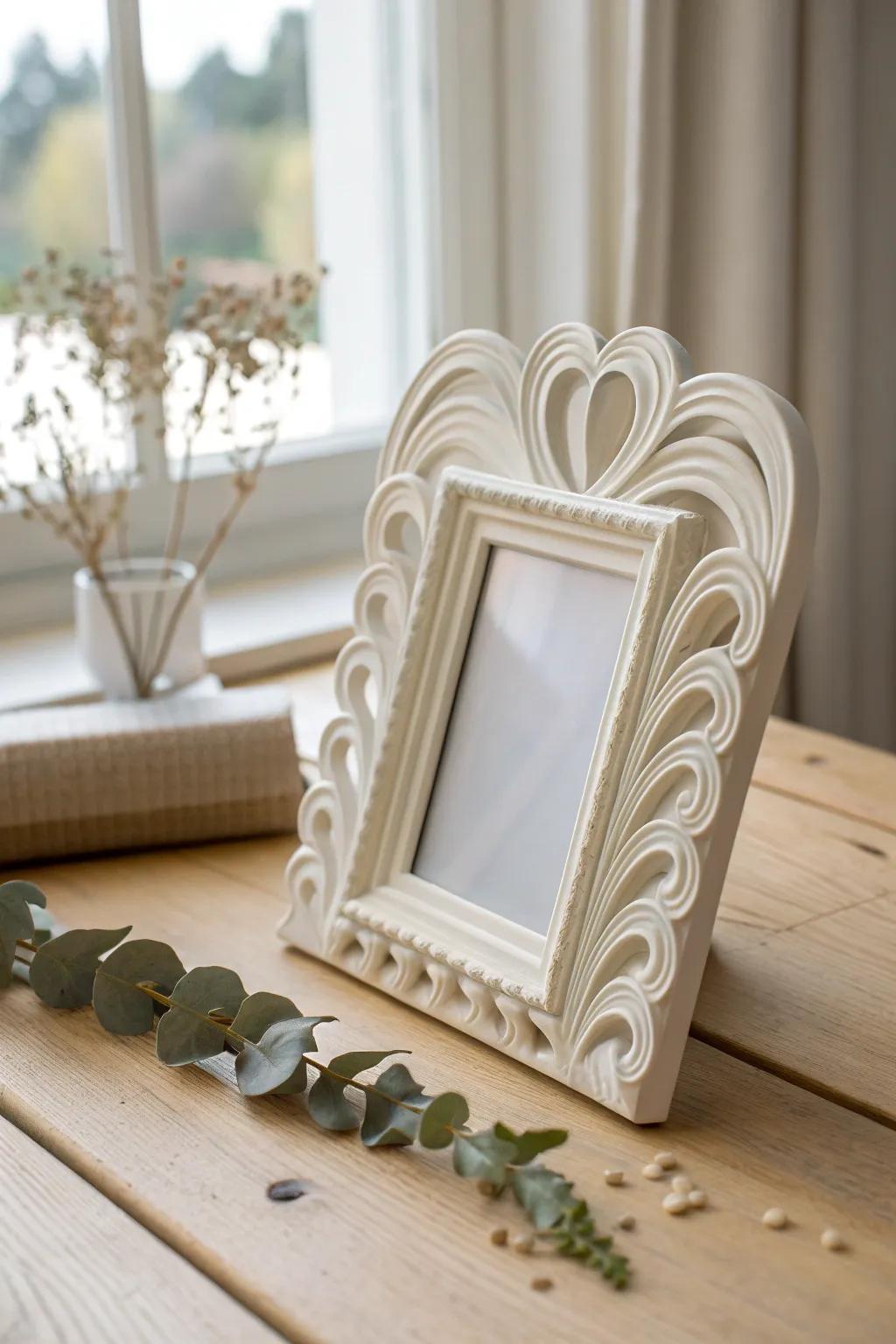 A fusion of sophistication and innovation: A 3D printed photo frame encapsulating your beloved memories with understated allure.