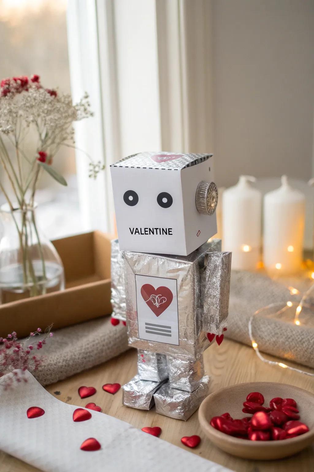 Steal hearts with a wonderfully simple Robot Valentine box, where technology and craft meet in understated sophistication.