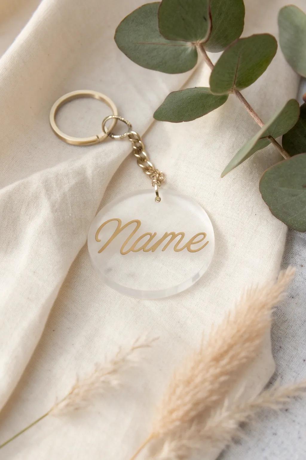 Add a touch of refinement to your keys with a personalized acrylic keychain that resonates with your individual style.