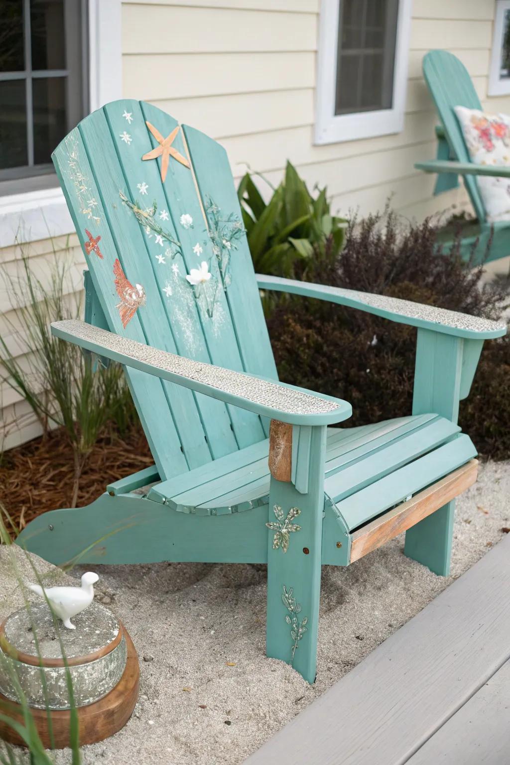 Revamp your backyard into a coastal sanctuary with this beach-inspired Adirondack chair design.