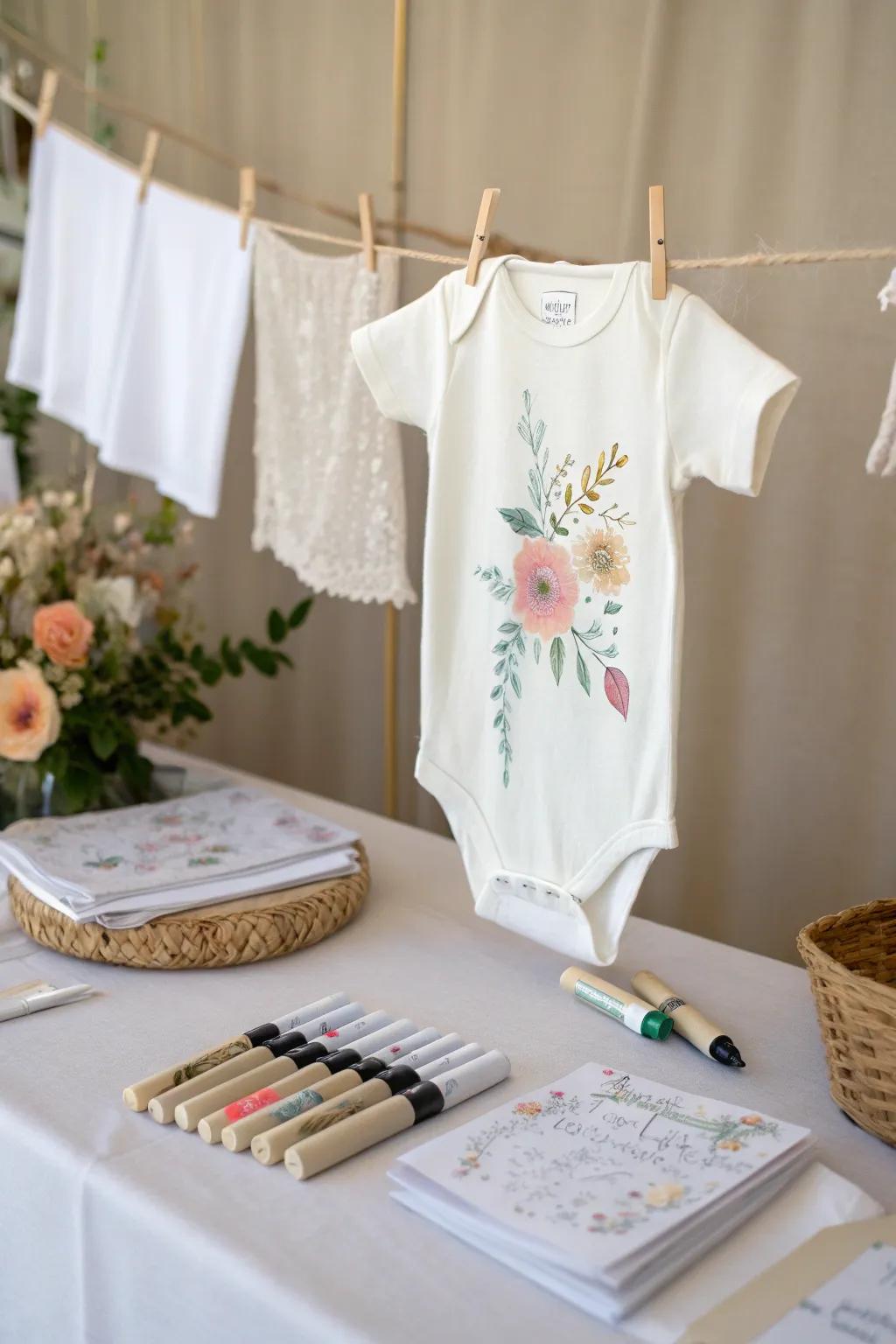 Ignite your creativity at the Bodysuit Decorating Station and fashion a cherished keepsake for the precious little one! 🎨👶✨