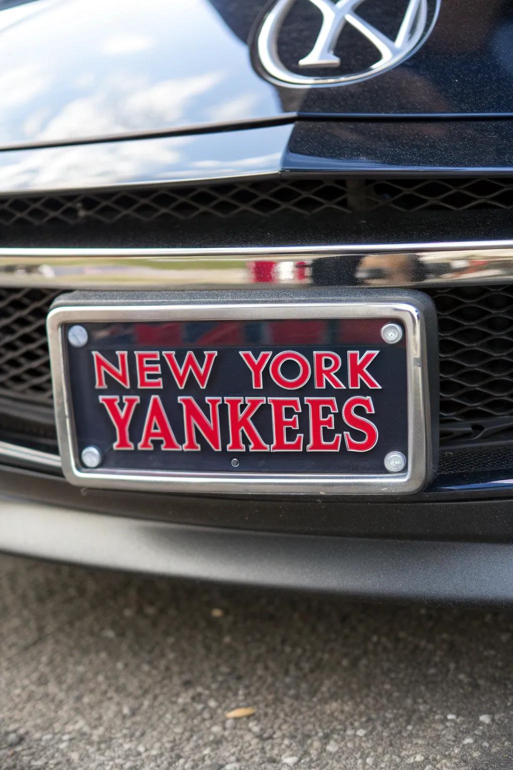 Travel with pride: Highlight your team's spirit with this bespoke baseball insignia license plate.