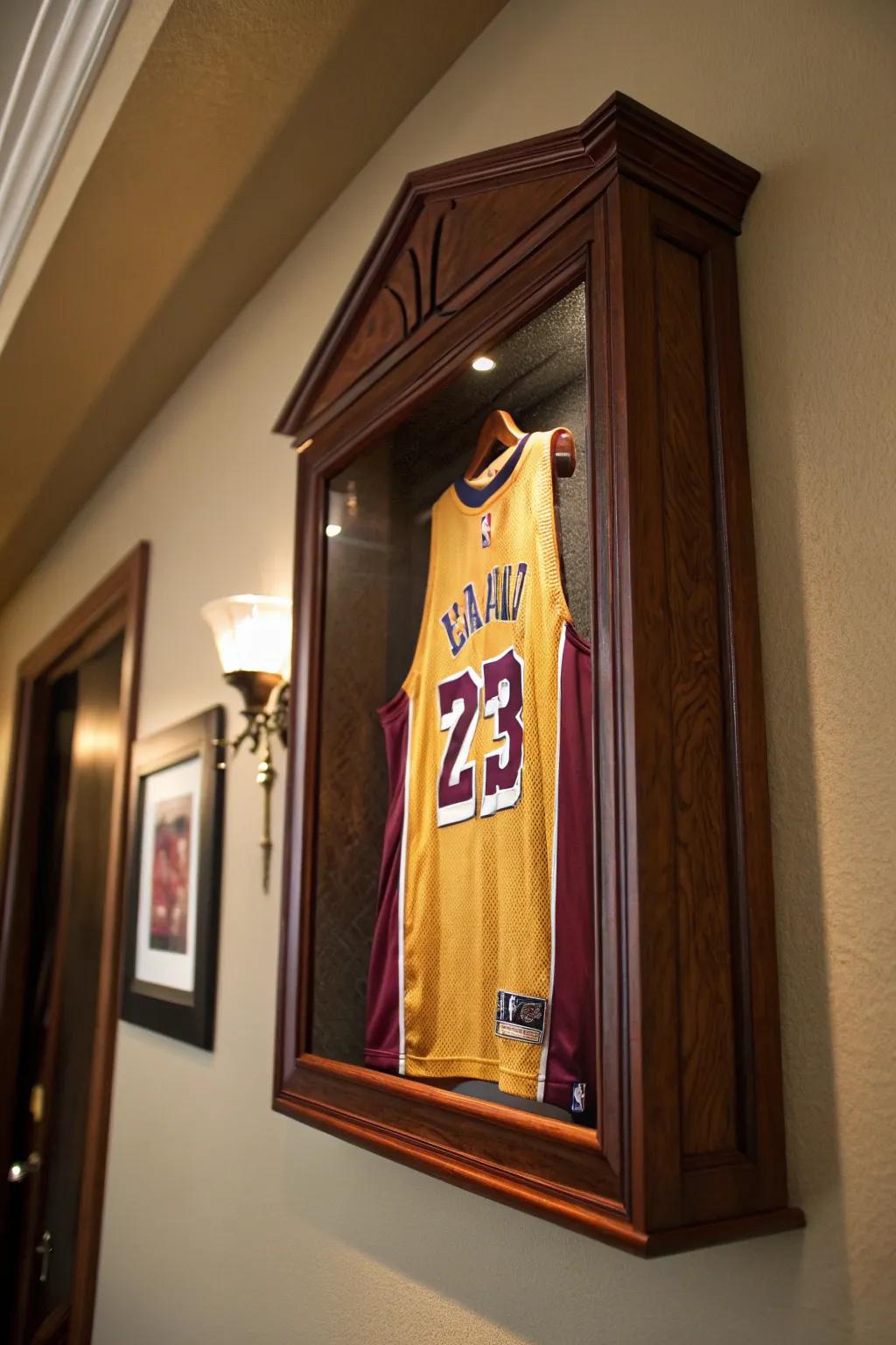 Enhance your décor with a hint of basketball elegance. #FineCraft #JerseyArt