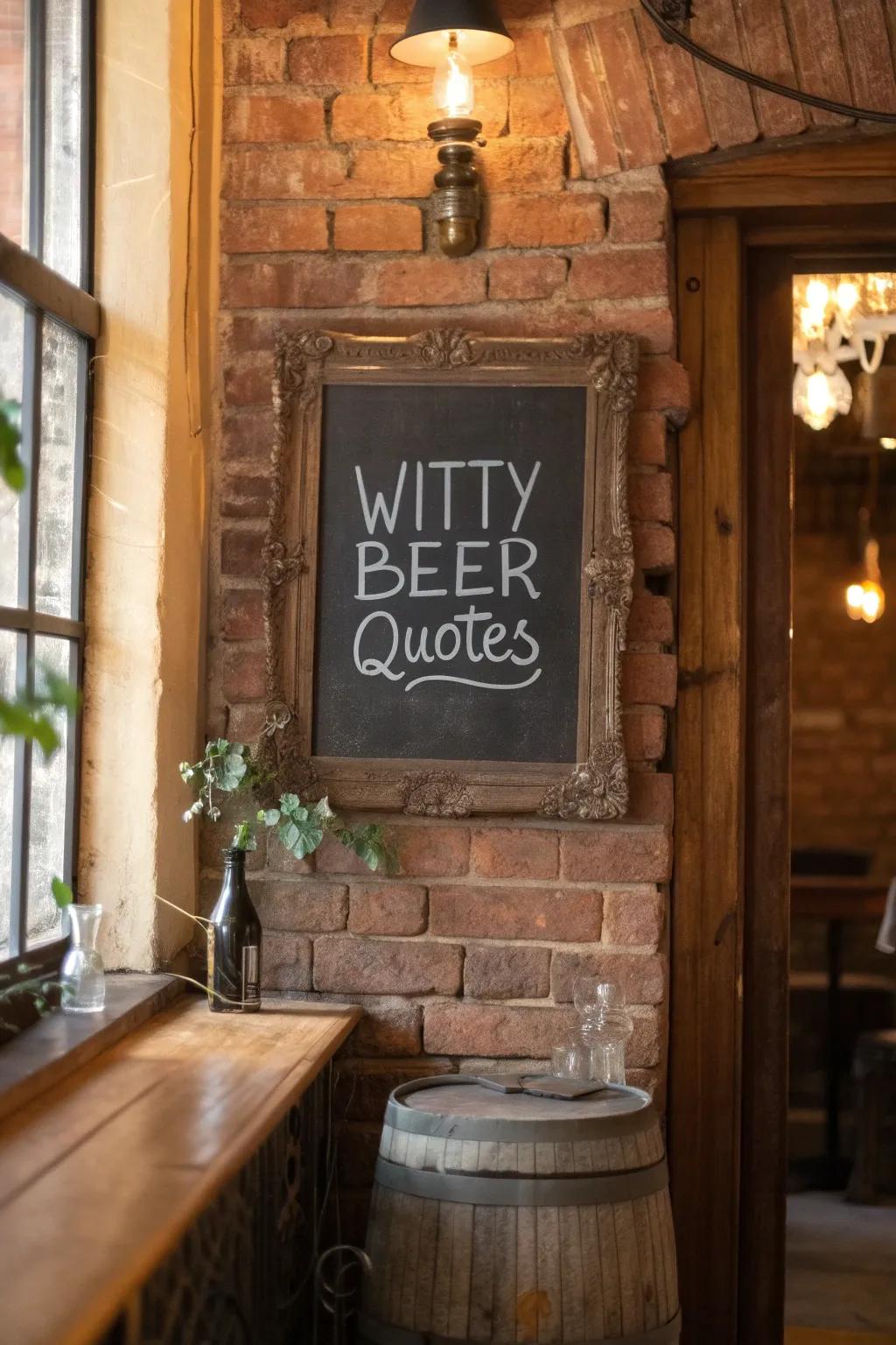 Infuse your bar area with personalized beer quotes that never fail to elicit a chuckle.