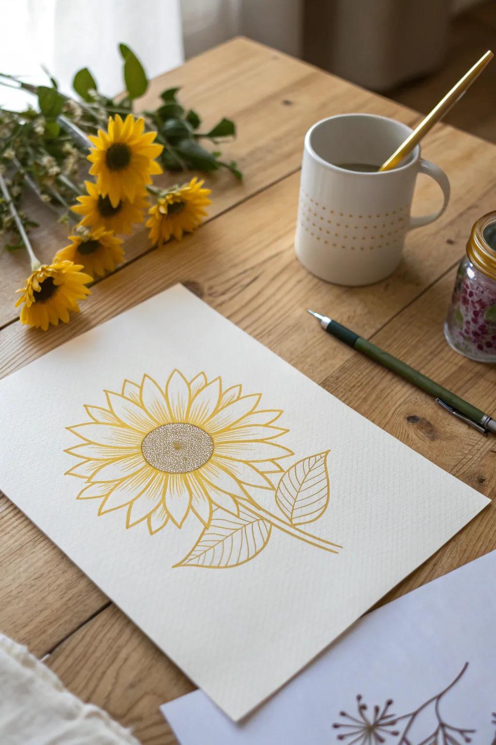Revel in the uncomplicated joy of a daisy doodle—perfect for infusing your day with a hint of sunshine!
