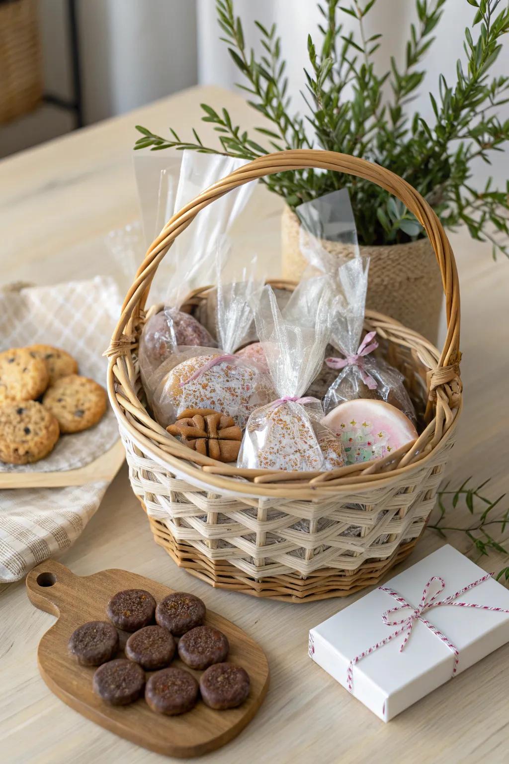 Delight in the artistry of gifting with a gourmet treat basket, perfectly suited for a sweet celebration!