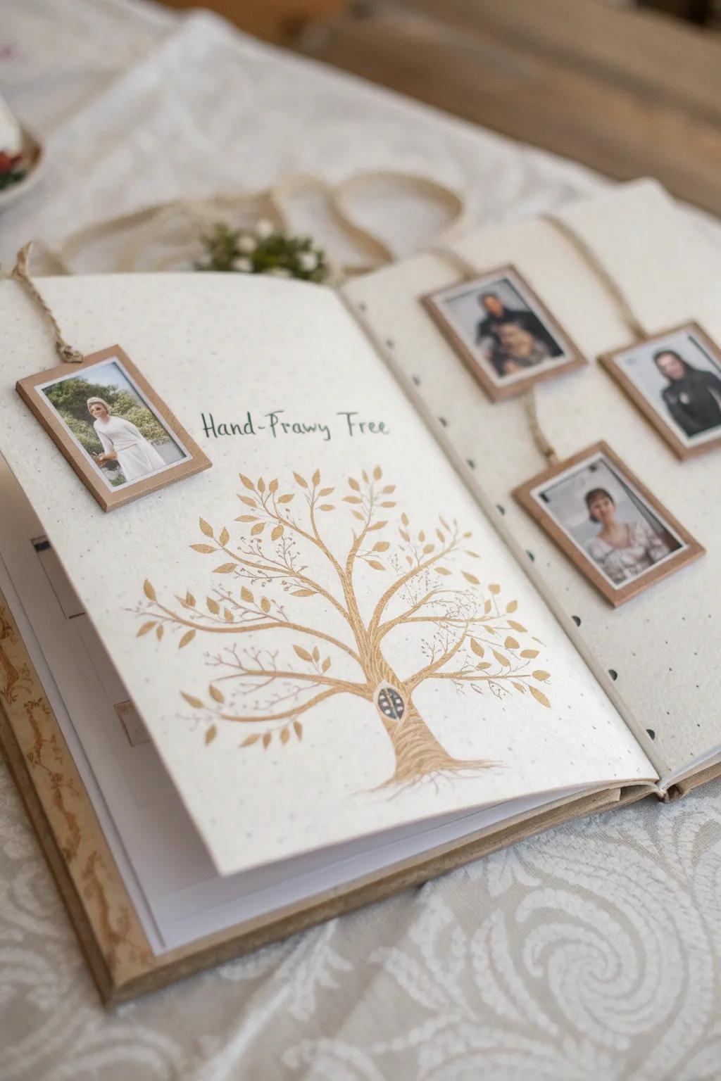Immortalize family narratives with a beautifully designed genealogy showcase memory book.