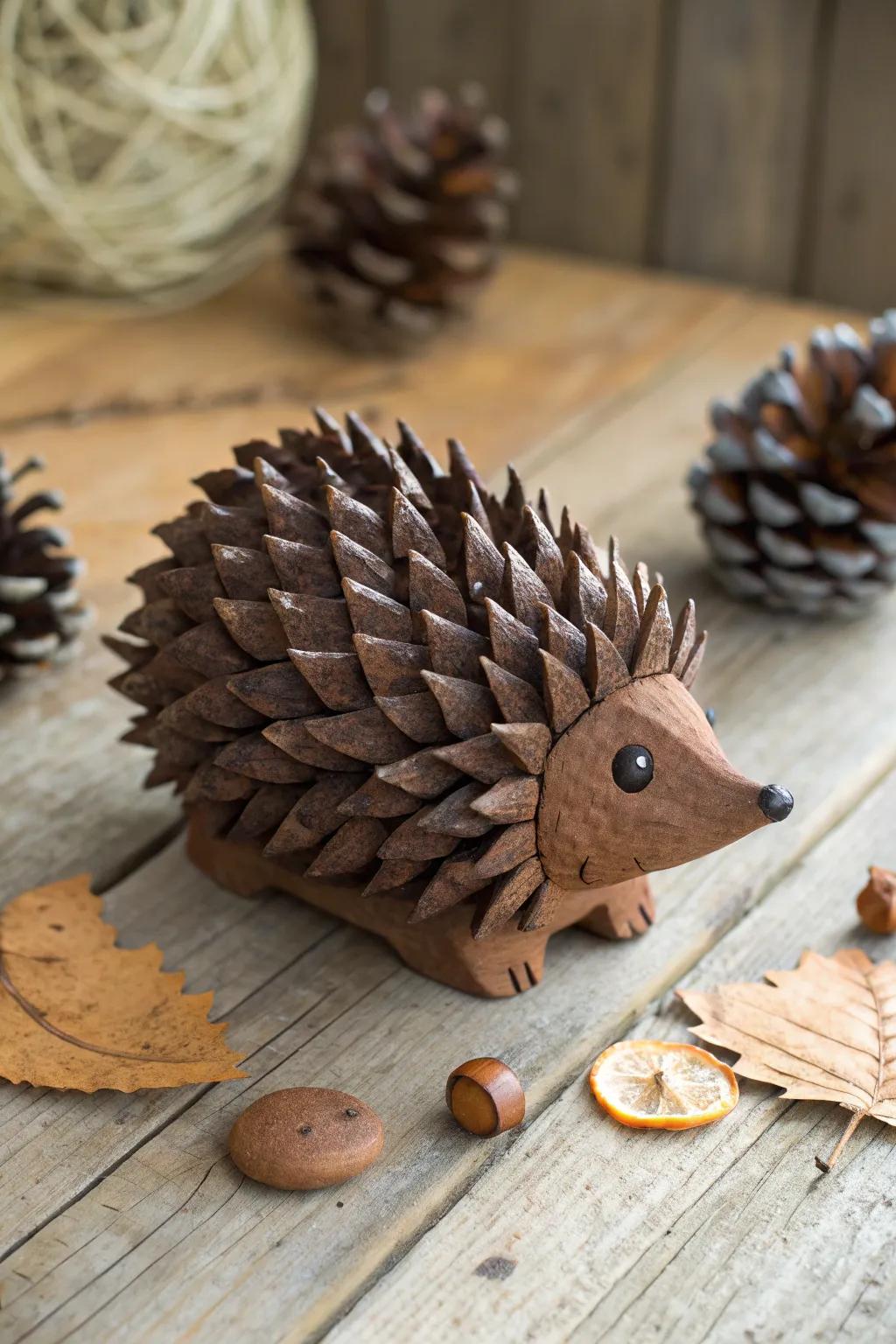 Invite the magic of the forest into your craft with this darling pinecone hedgehog!