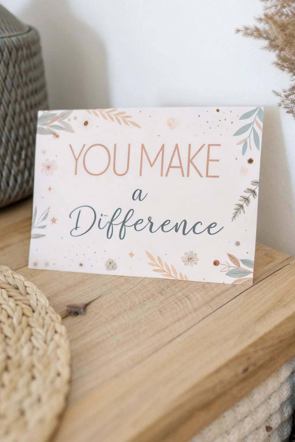 Convey your gratitude with grace and simplicity: A sincere card for teachers.