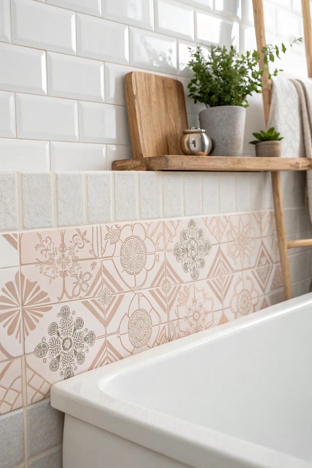 Simple sophistication: Enhance your bathroom using elegant adhesive tiles.