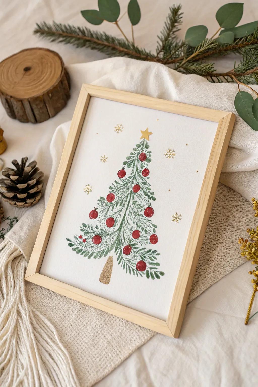 Celebrate the season with handmade elegance: a minimalist handprint Christmas tree that brings warmth and joy to your home.