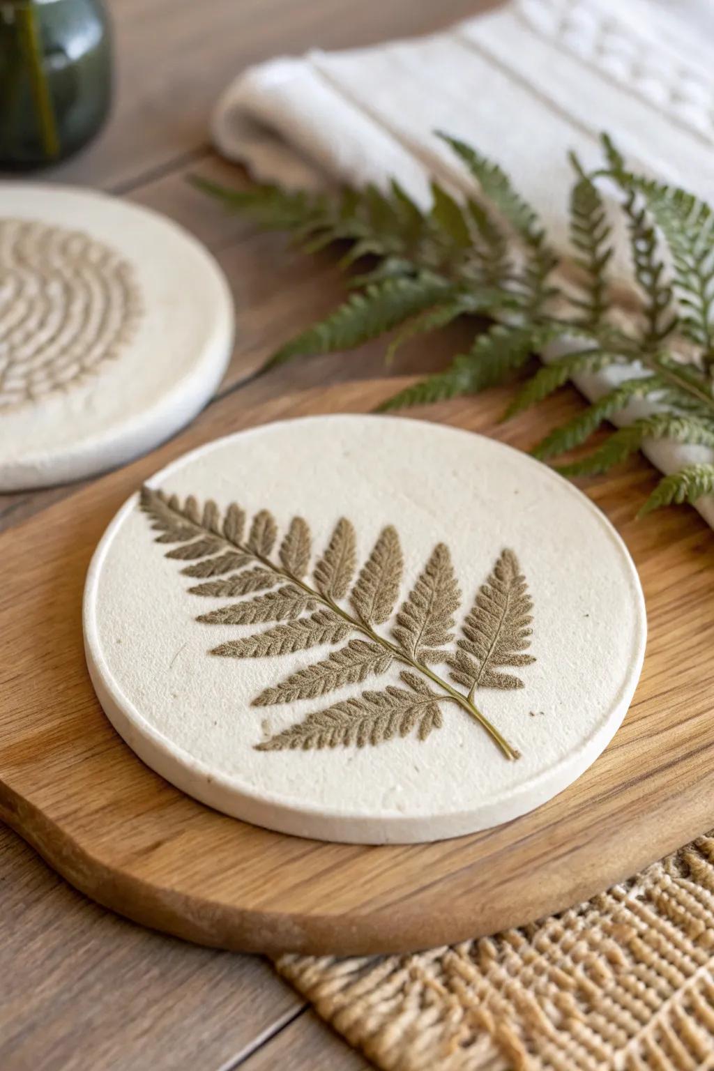 Welcome the outdoors in with these artisan botanical coasters, adding a dash of sophistication to any environment.