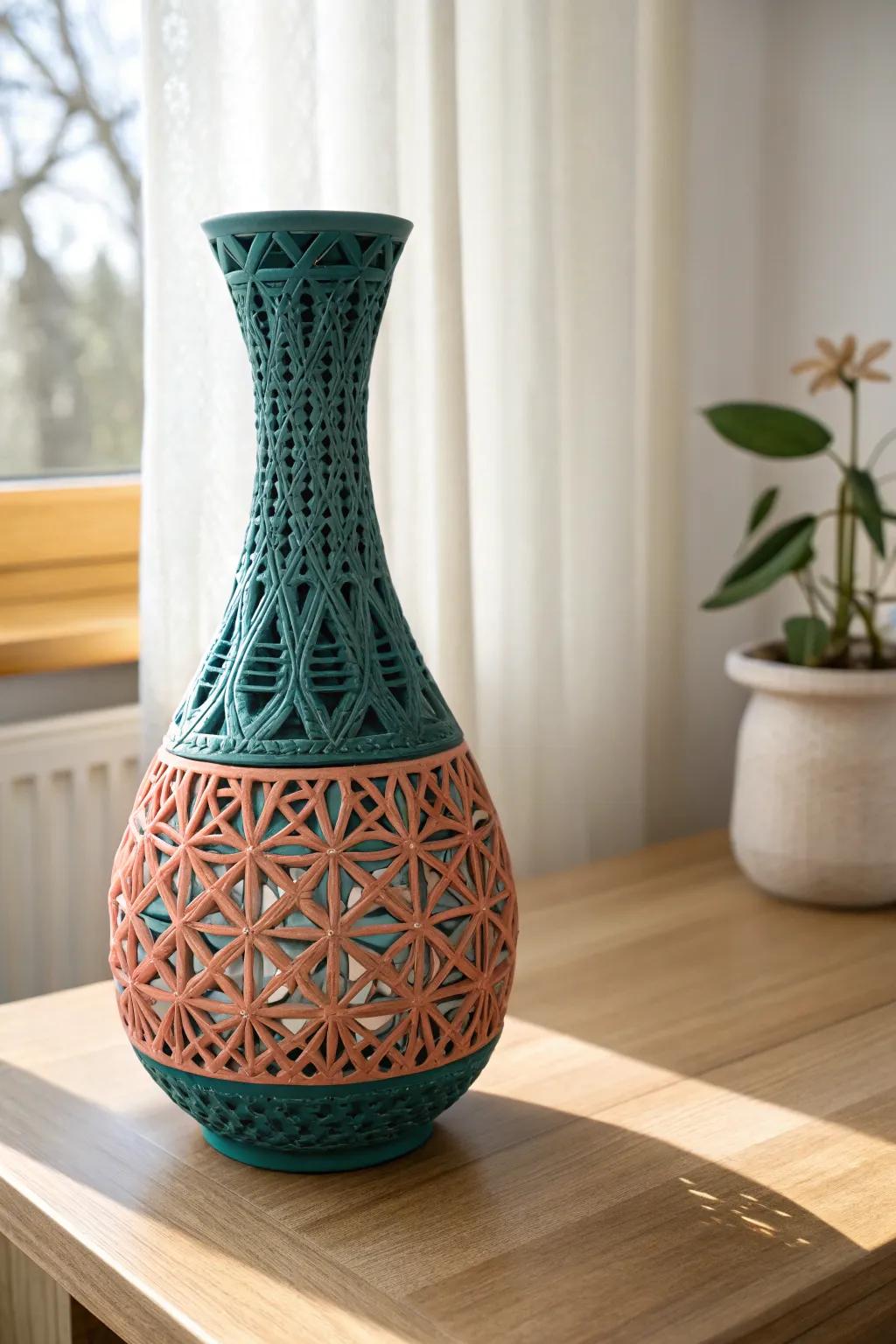 Appreciate the artistic essence in simplicity through this exquisitely detailed 3D-printed vase, seamlessly merging contemporary design with organic sophistication.