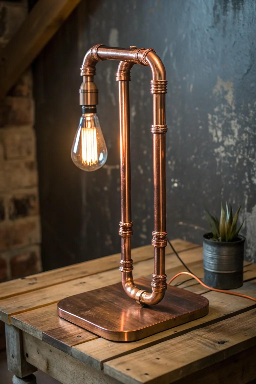 Enhance your ambiance with the allure of a handcrafted copper lantern.