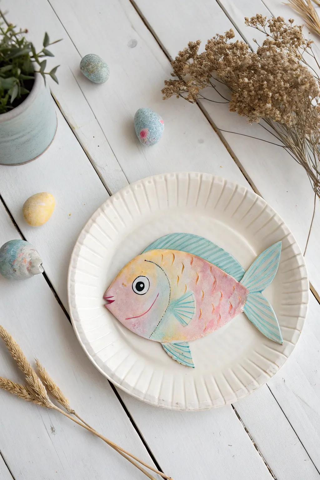 Plunge into creativity with this charming cardboard circle sea creature design!