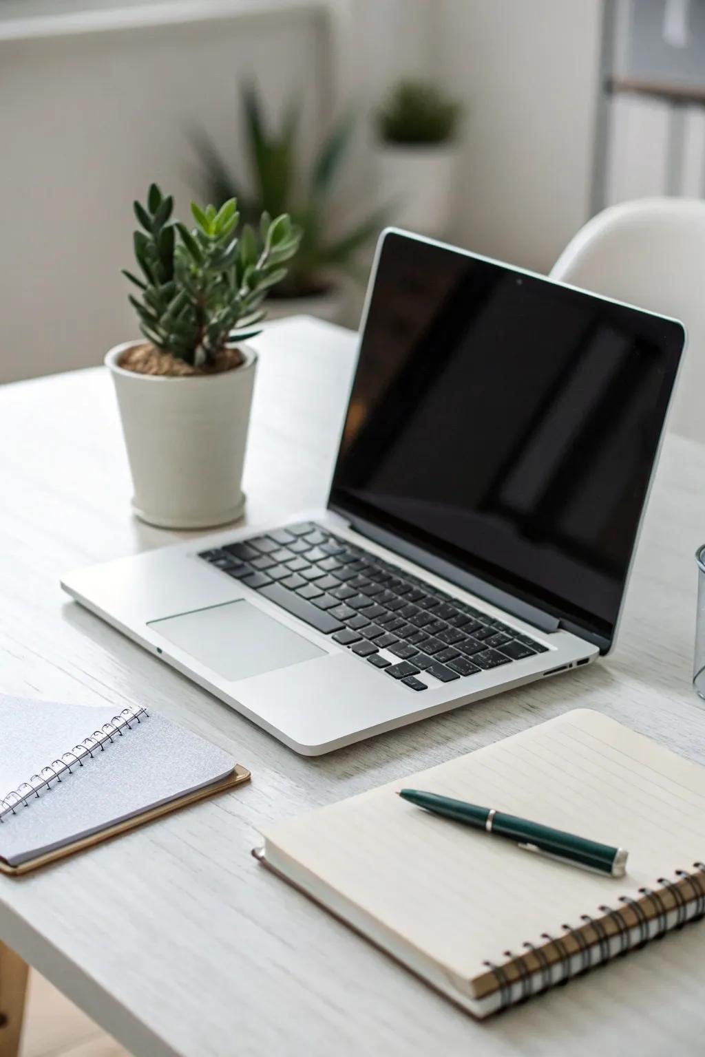 Simple desk arrangement focused on ease and practicality.