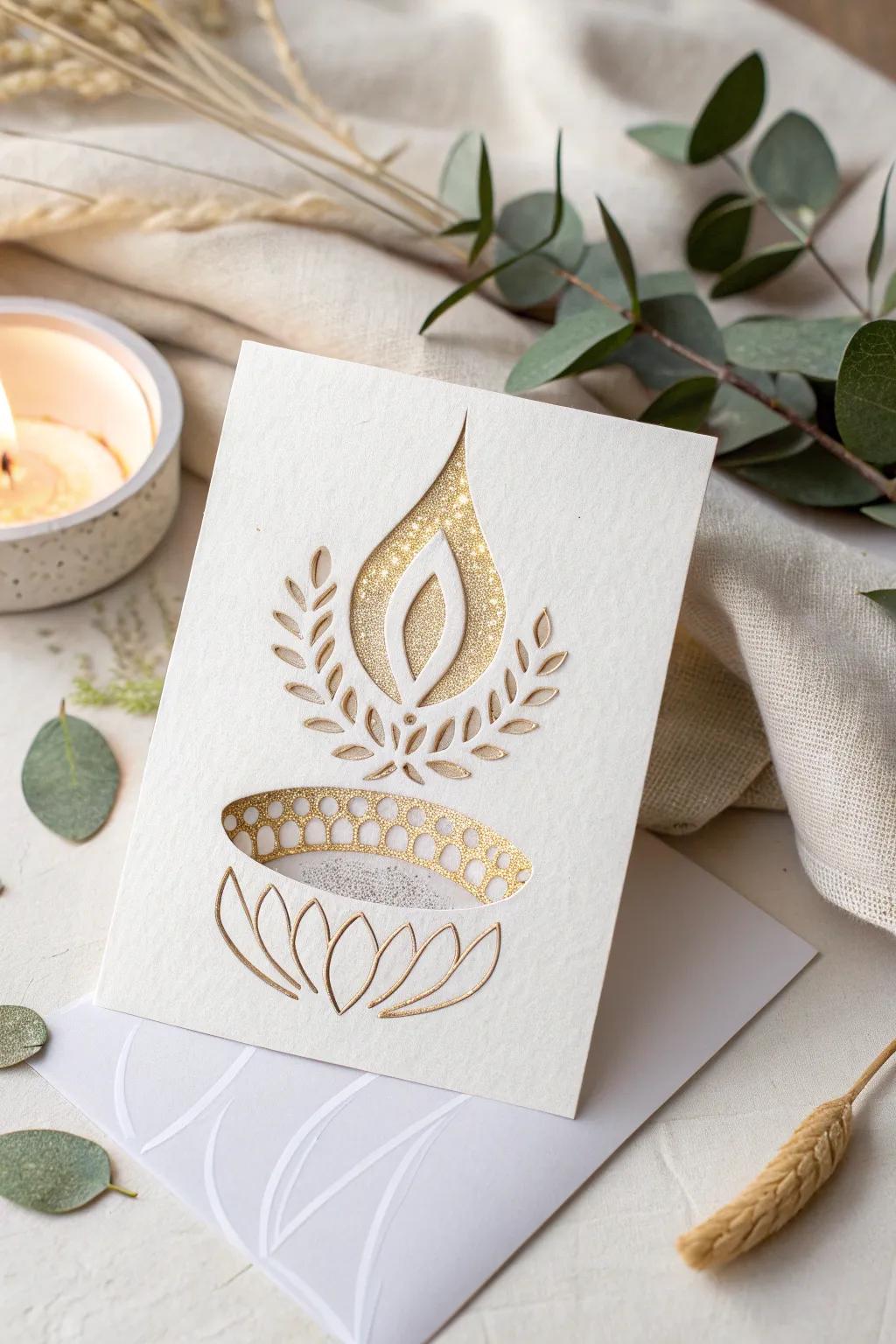 Brighten your Diwali festivities with the sophistication of handmade diya cards.