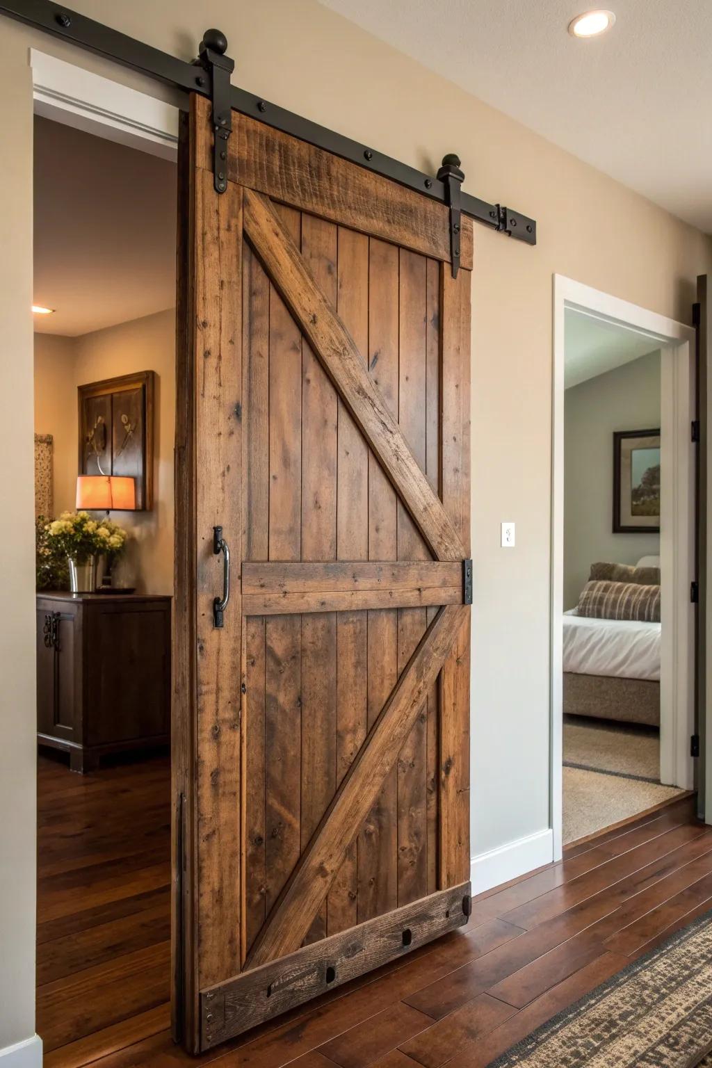 Enhance your area using an ageless gliding barn door, where artistry converges with countryside charm.