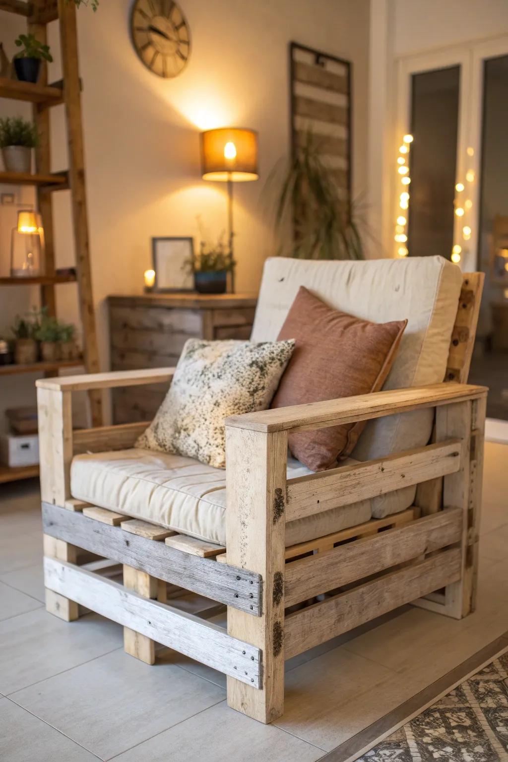 Reimagine your space with a rustic deck chair, a testament to comfort meeting craftsmanship.