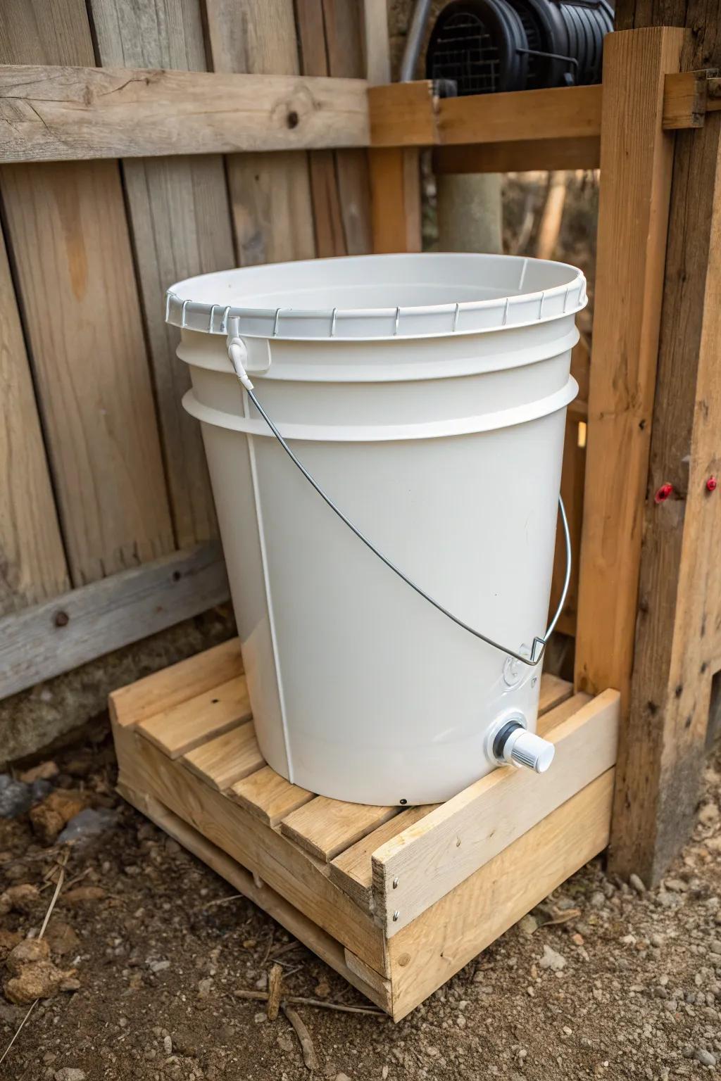 Enhance your coop experience with this straightforward yet elegant DIY bucket feeder!