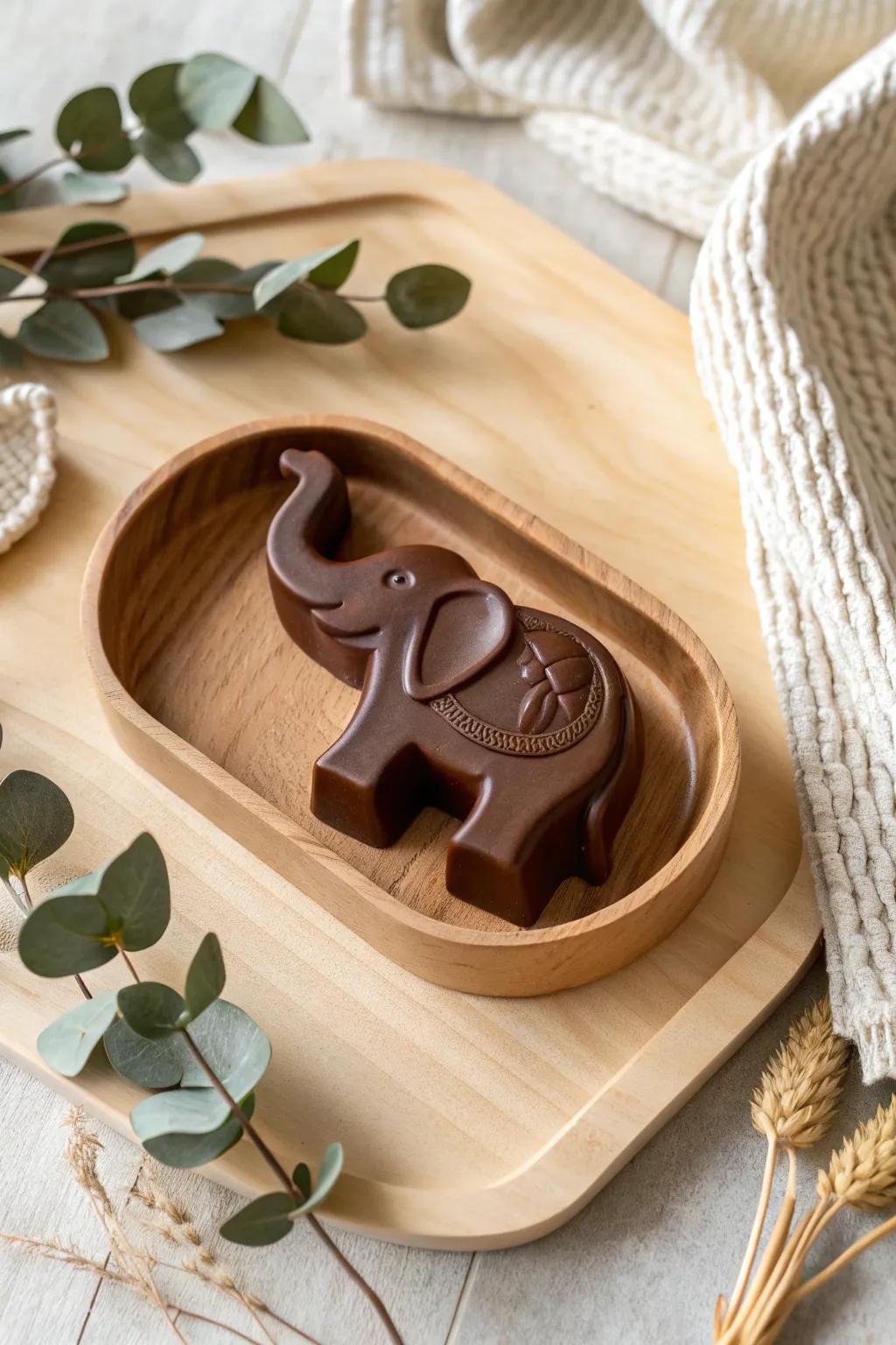 Unleash your wild side with graceful elephant-shaped chocolate molds, ideal for a sophisticated, nature-inspired delicacy.