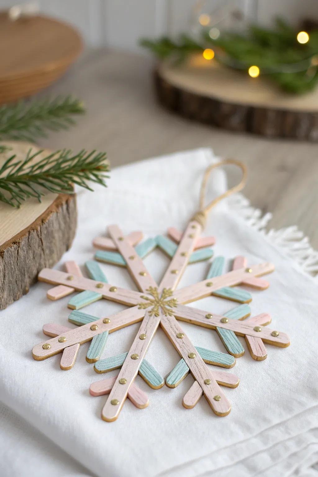 Forge enchanting moments with these delightful DIY artisan stick snowflakes, the quintessential accent for a snug Scandinavian Christmas!