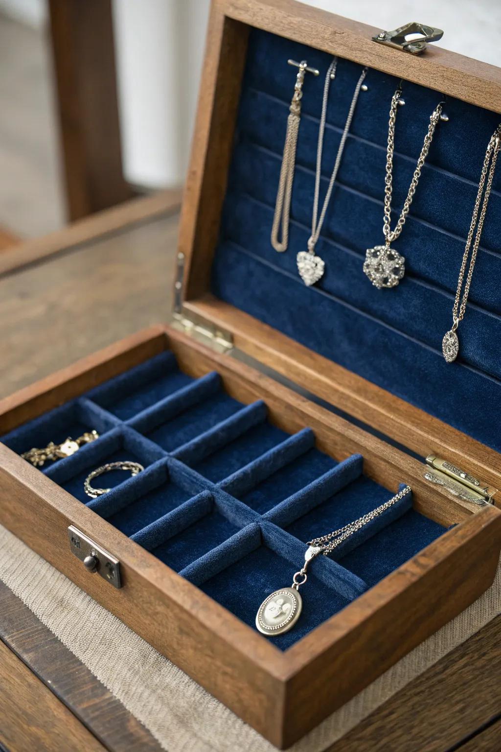 Elegance meets craftsmanship: Turn your cigar container into a refined jewelry holder.