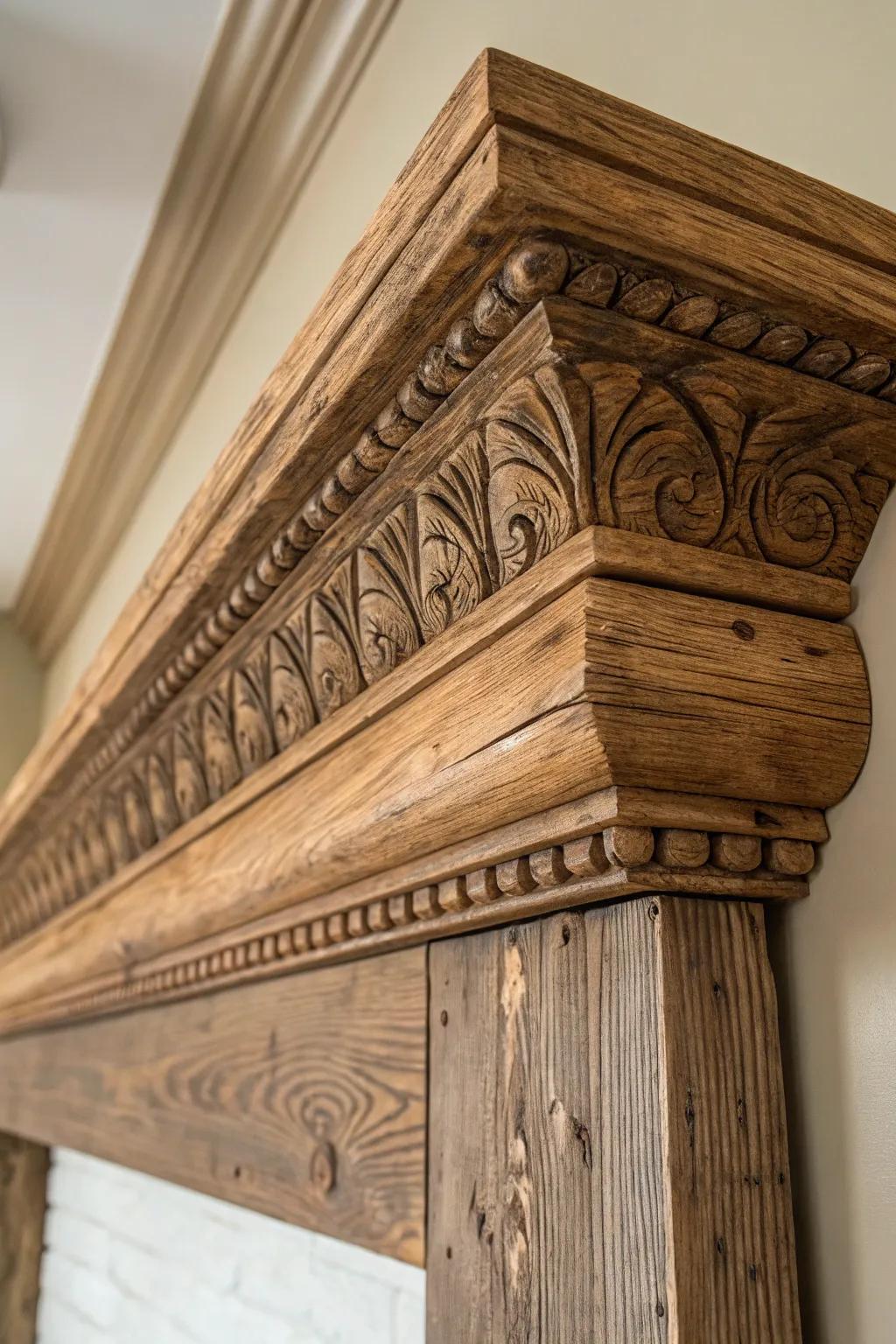 Embrace the enduring allure of salvaged lumber within your home's aesthetic composition.