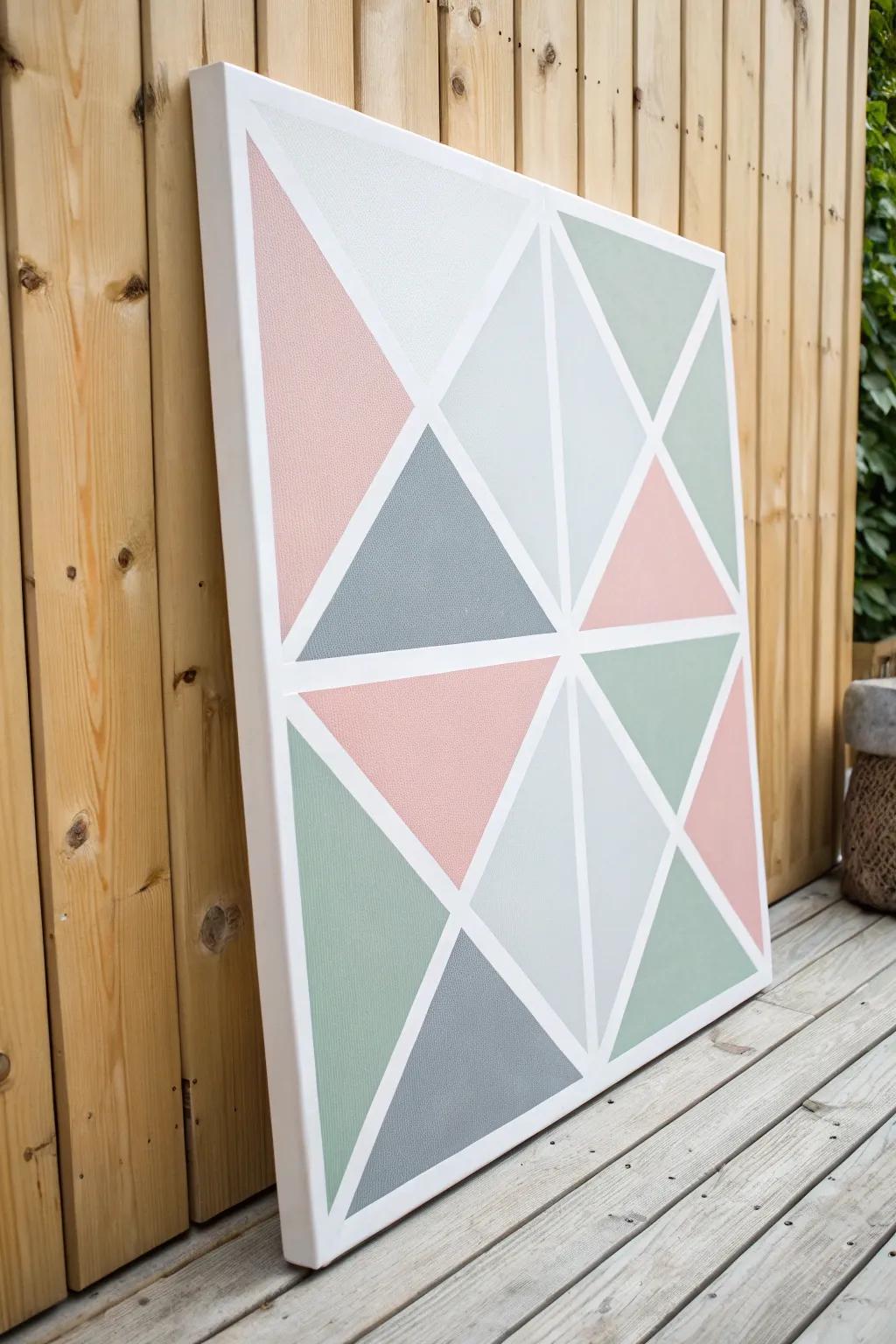 Enhance your space with geometric sophistication. Discover the elegance of simplicity with this stylish DIY wall decor.