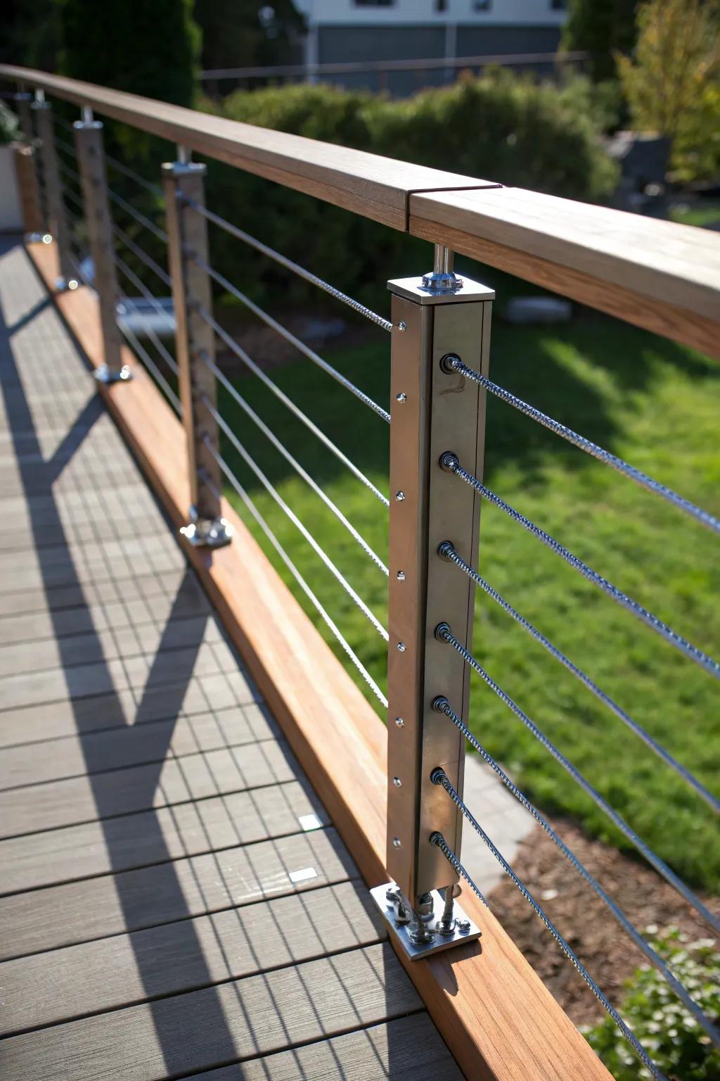 Revamp your deck with refined wire rope railings to provide a modern, unobstructed view.