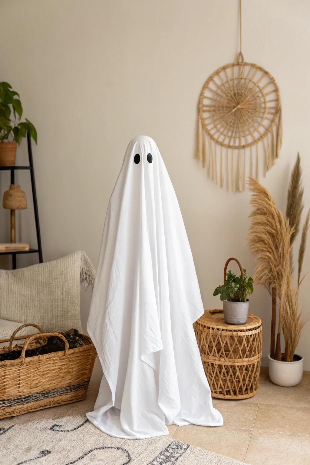 Embrace the timeless charm of a classic spirit costume this Halloween with subtle elegance.