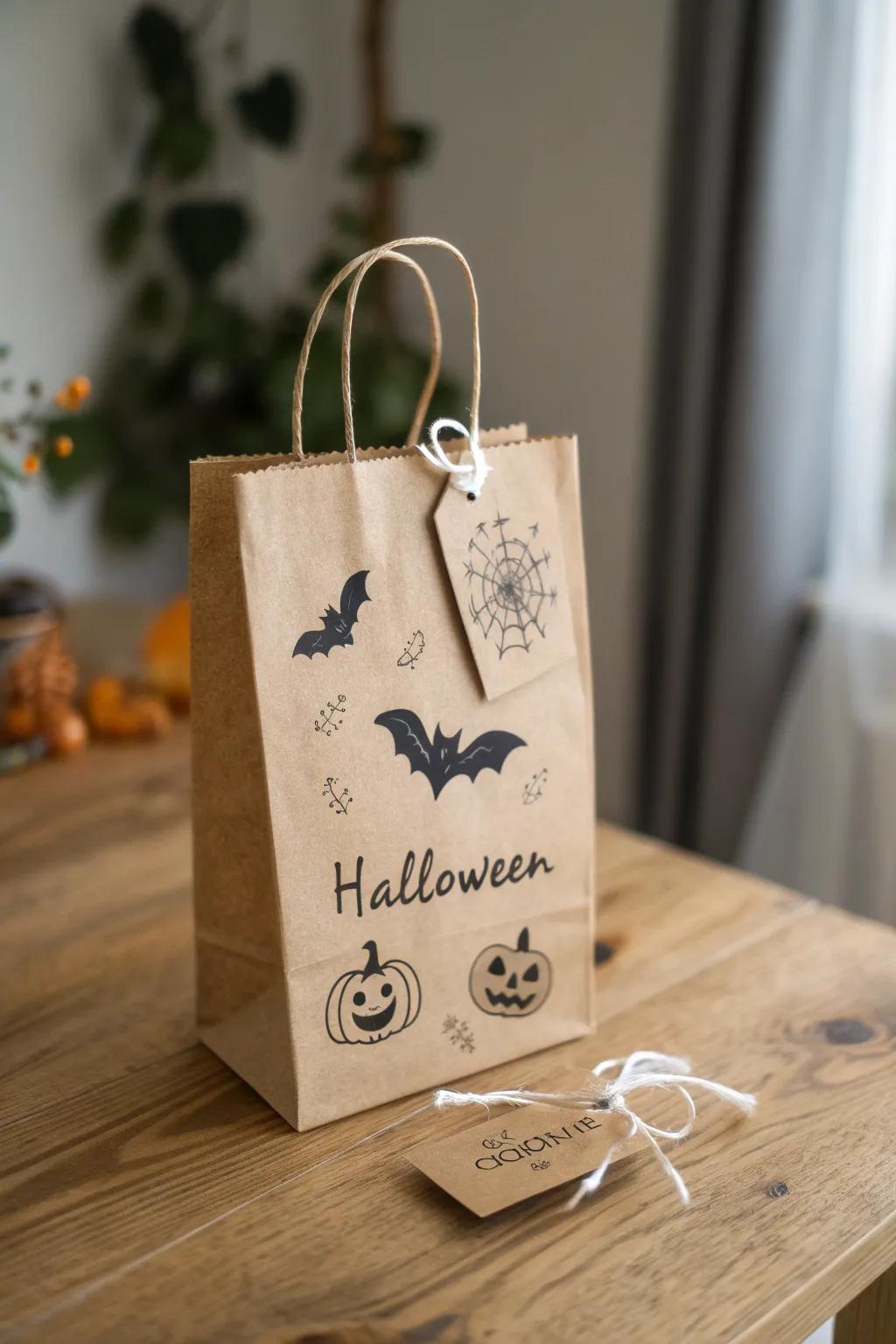 Delightful DIY Eerie Goodie Bag: A minimalist Halloween pleasure with a personal signature!