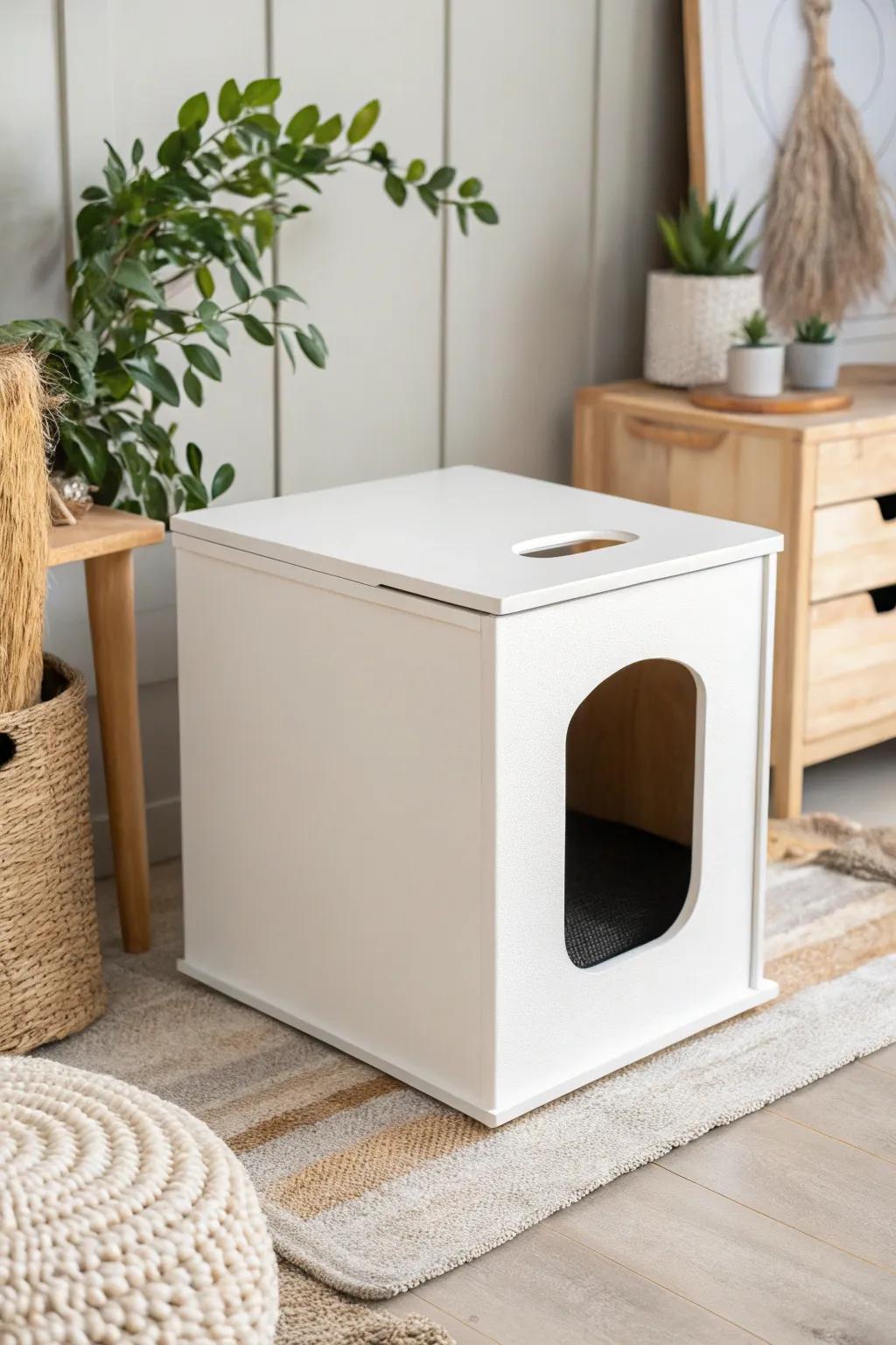 Revamp your space with this simple yet stylish DIY litter box idea! #ScandinavianChic #BohoMinimalism