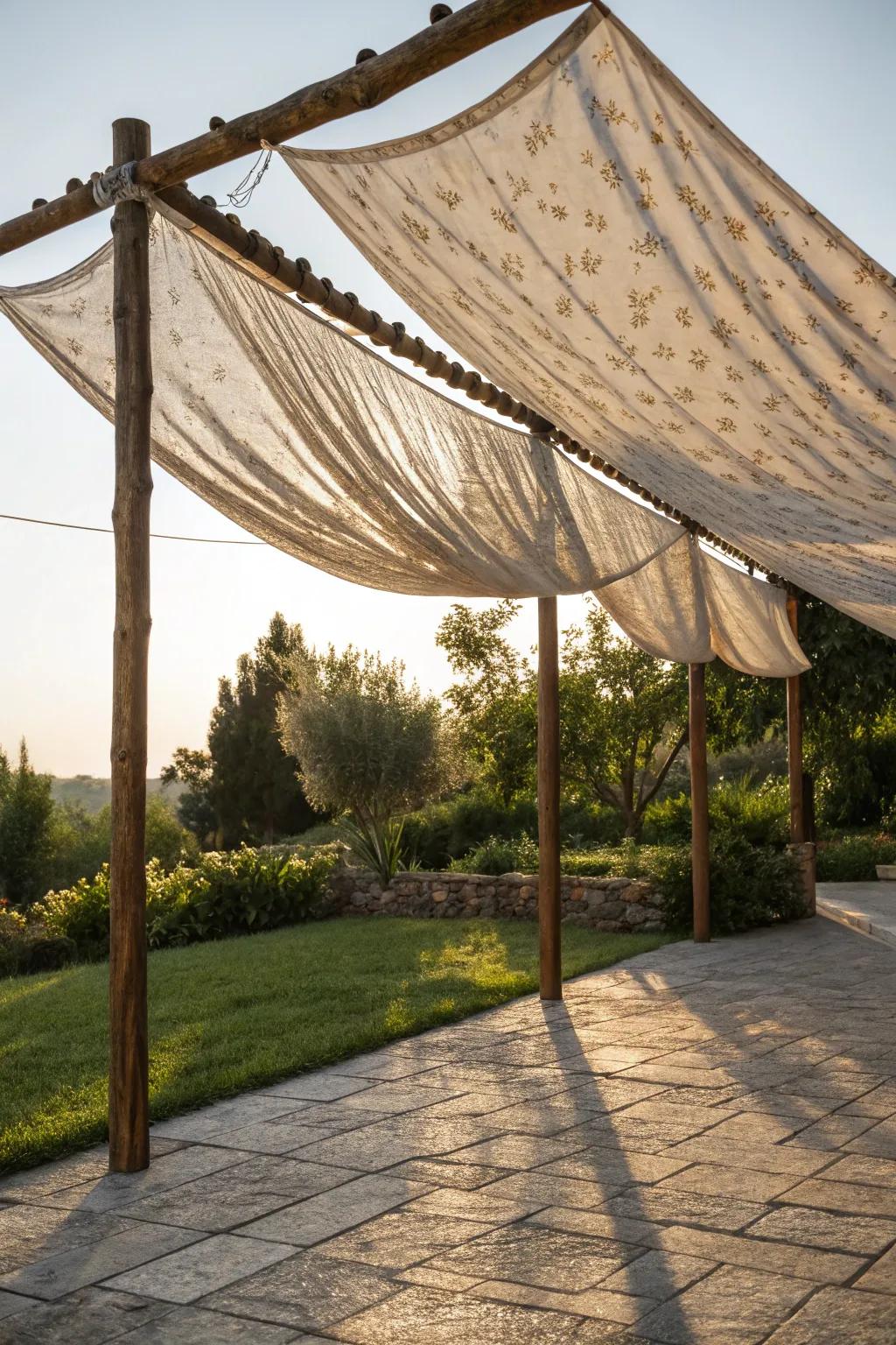 Revamp your outdoor area with a handcrafted fabric sail canopy—where refinement complements artistry.