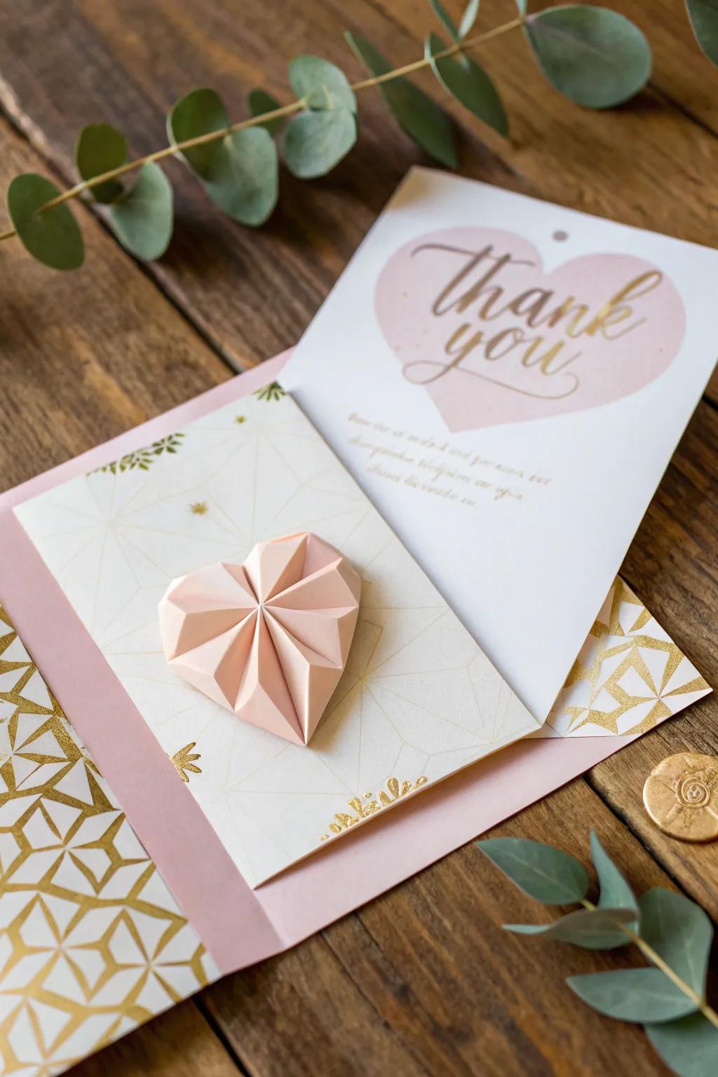 A sincere surprise in every crease—relish the joy of giving with pop-up thank you cards.