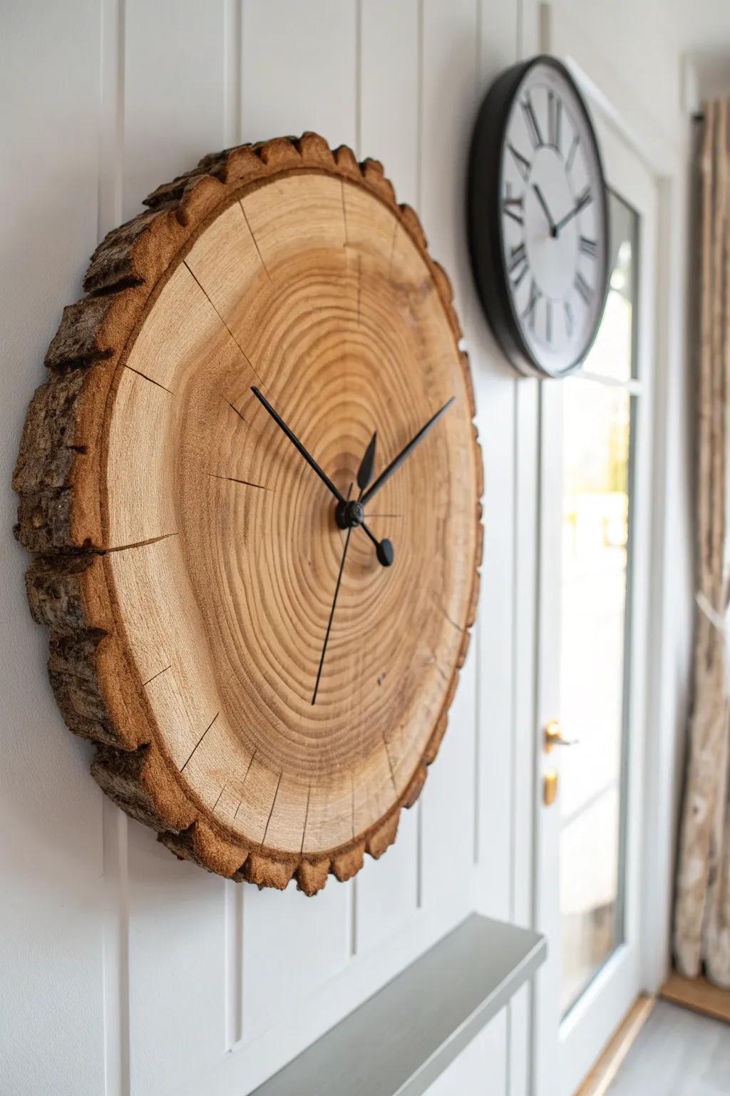 Enhance her area with the ageless allure of a country-style wood circle timepiece, where nature encounters sophistication.