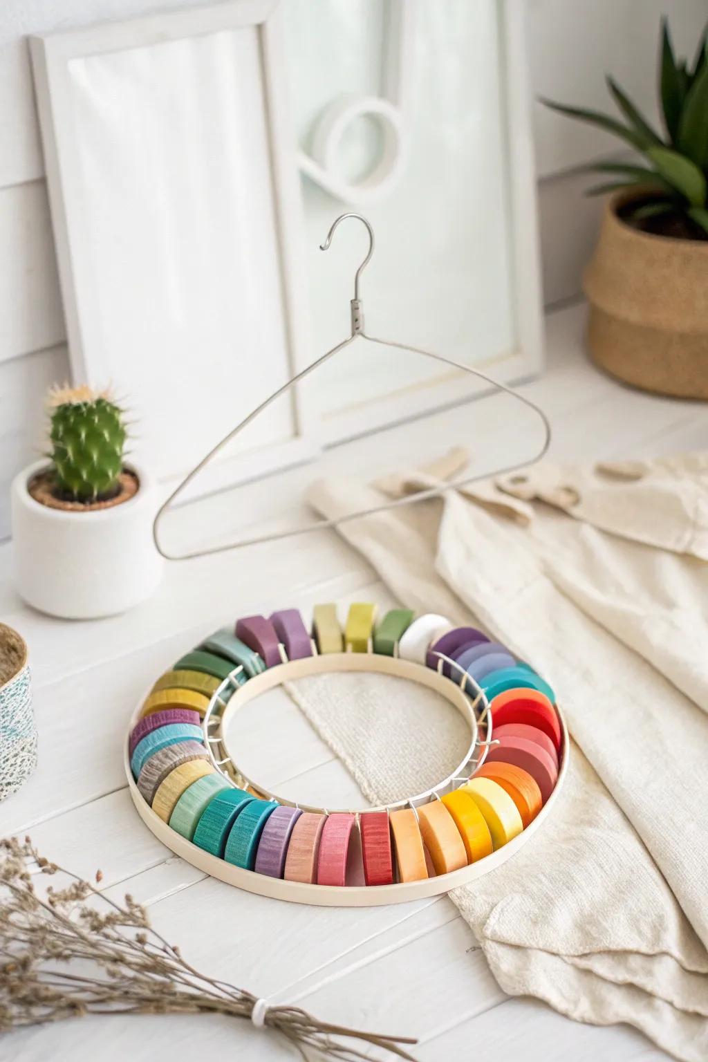 Crafted Elegance: Make coat racks into stylish adhesive material holders, and discover the beauty of simplicity.