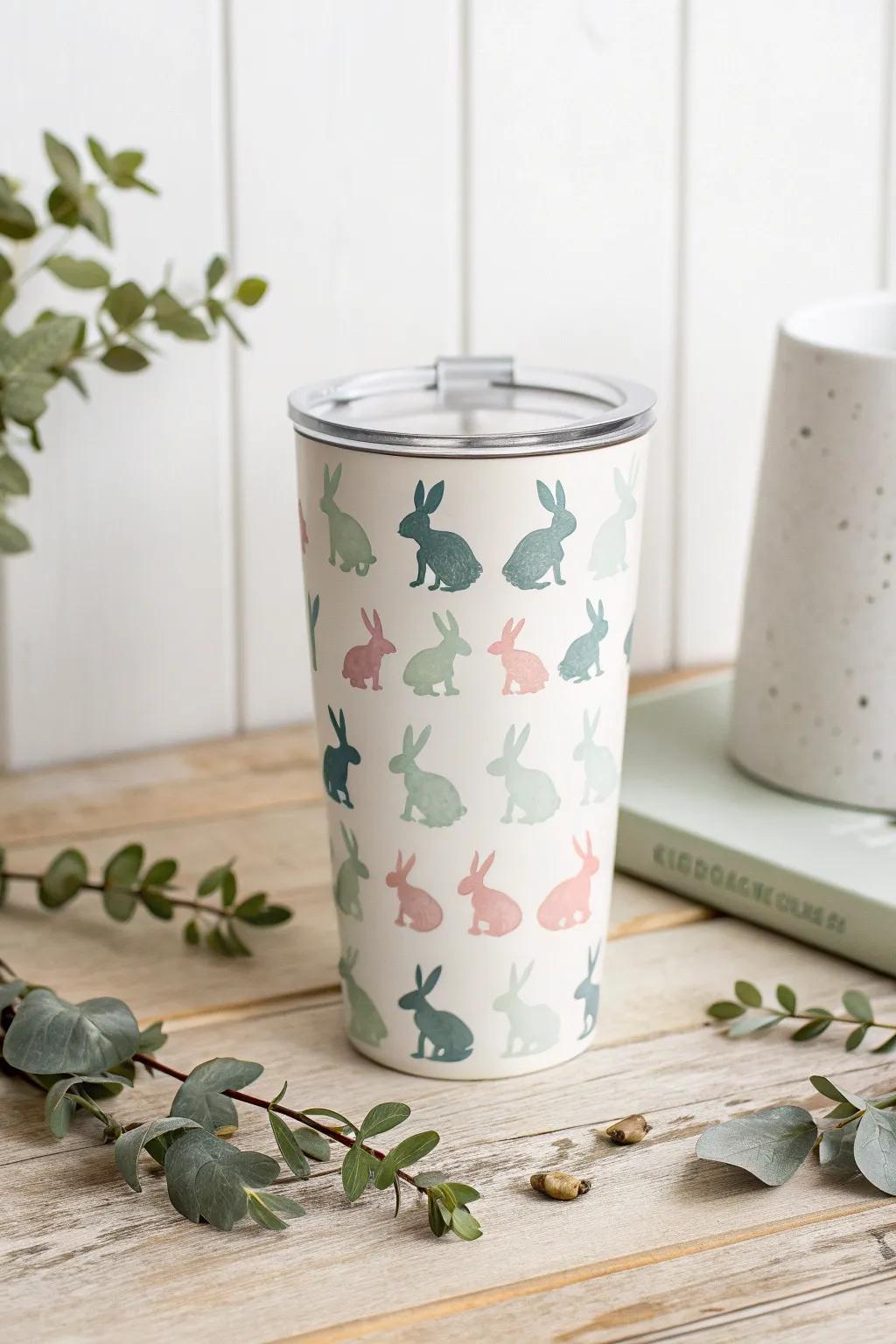 Amplify your Easter repast with charming bunny silhouettes in soothing pastels. Ideal for a hint of minimalist playfulness.