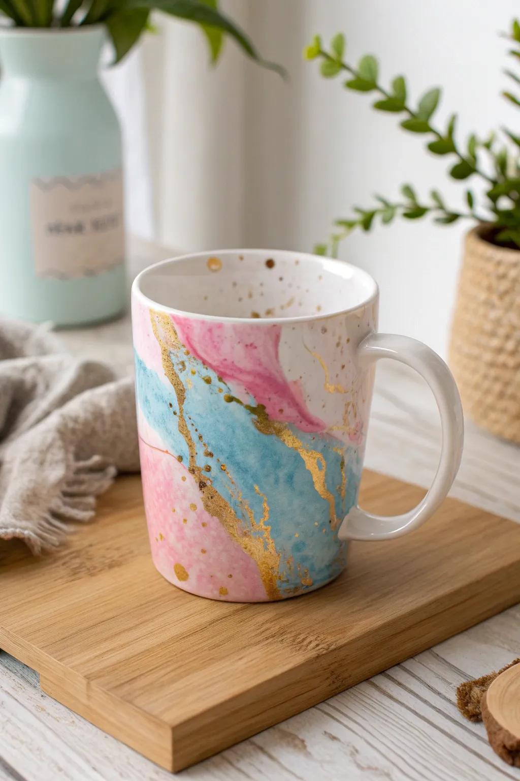 Delight in the unpredictable allure of abstract color bursts on your mug, turning every sip into a masterpiece!