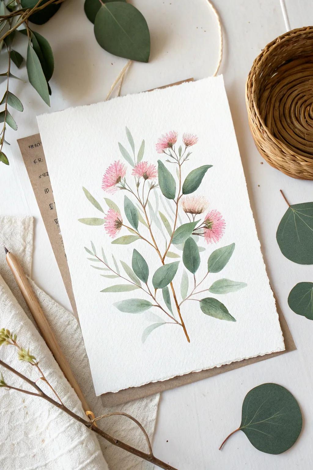 Appreciate the appeal of imperfection with this straightforward botanical watercolor.