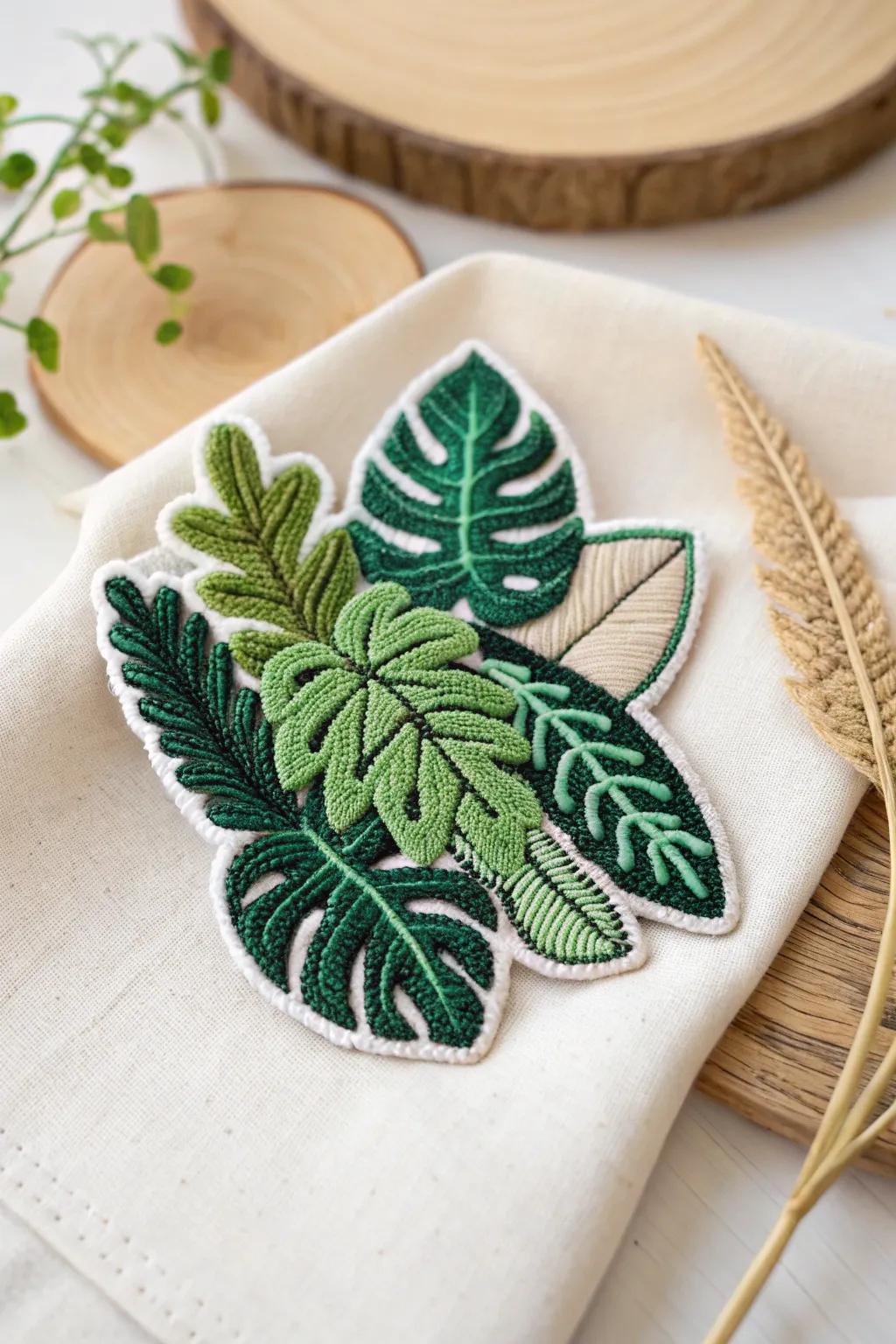 Savor the elegance of the natural world with this stunning leafy applique, which is perfect for introducing a breath of fresh air to your interior decor.