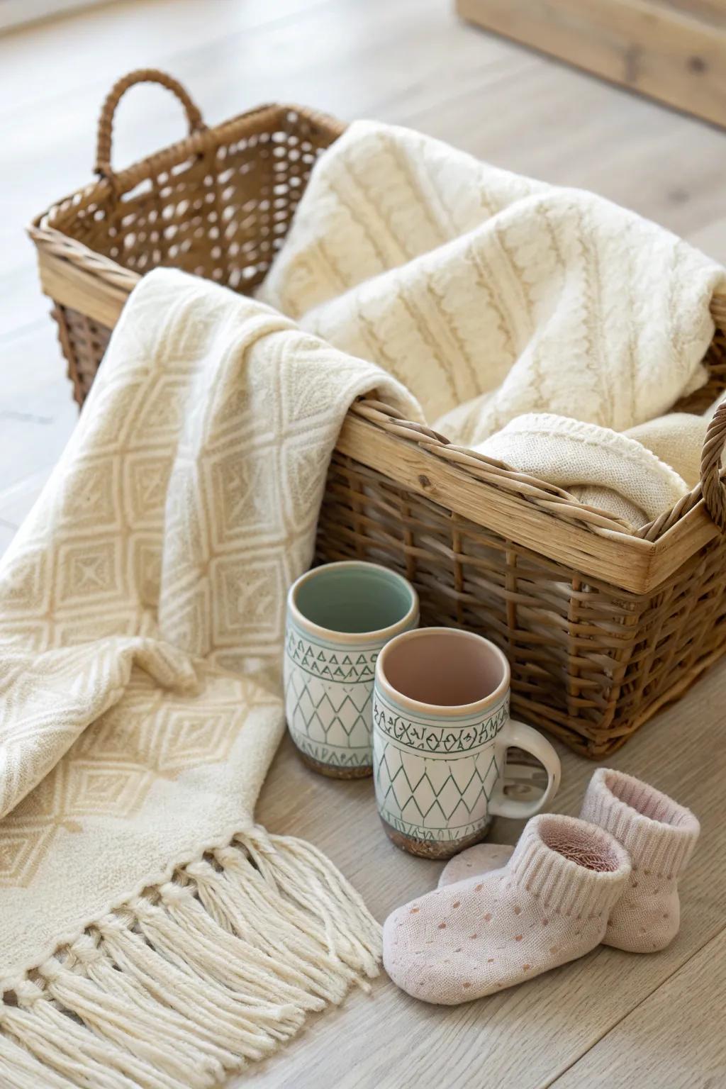 Wrap your family in warmth with a comforting embrace hamper, perfect for serene Scandinavian evenings.