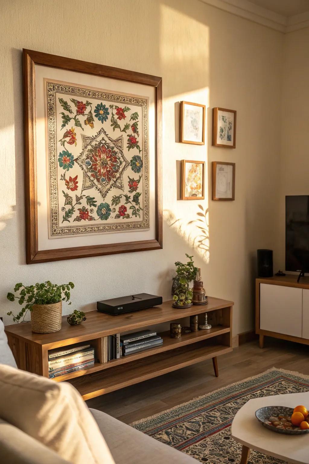 A shadowbox frame adds depth and elegance to your embroidery.