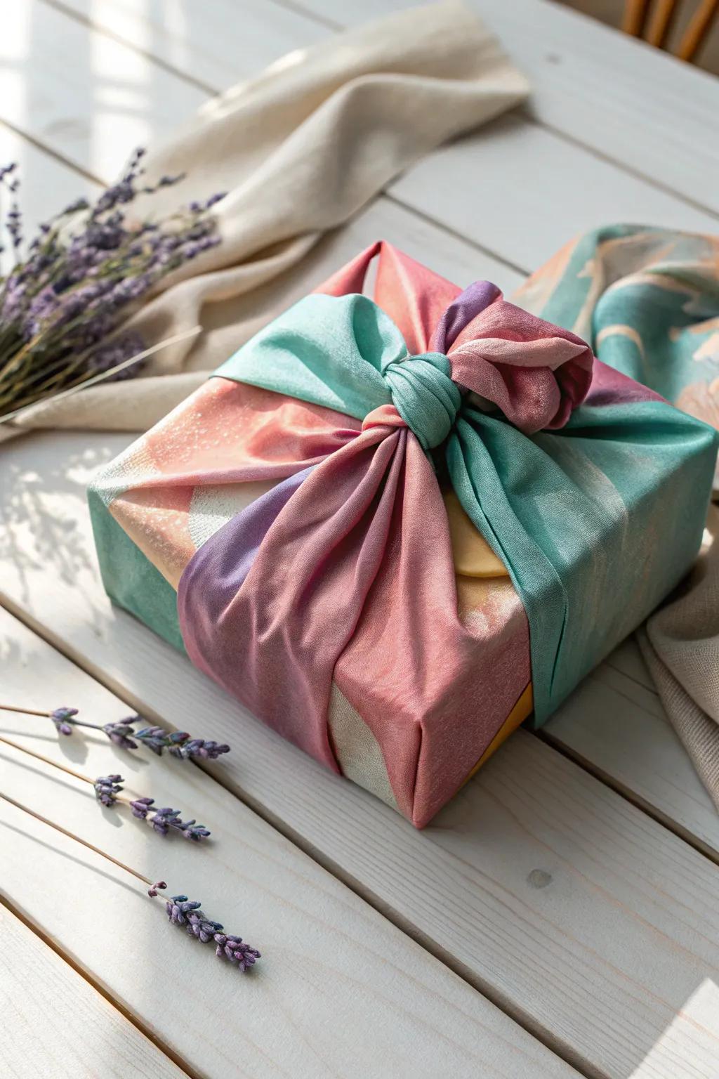 Imbue eco-conscious refinement with a cozy fabric wrap for your cherished gifts.