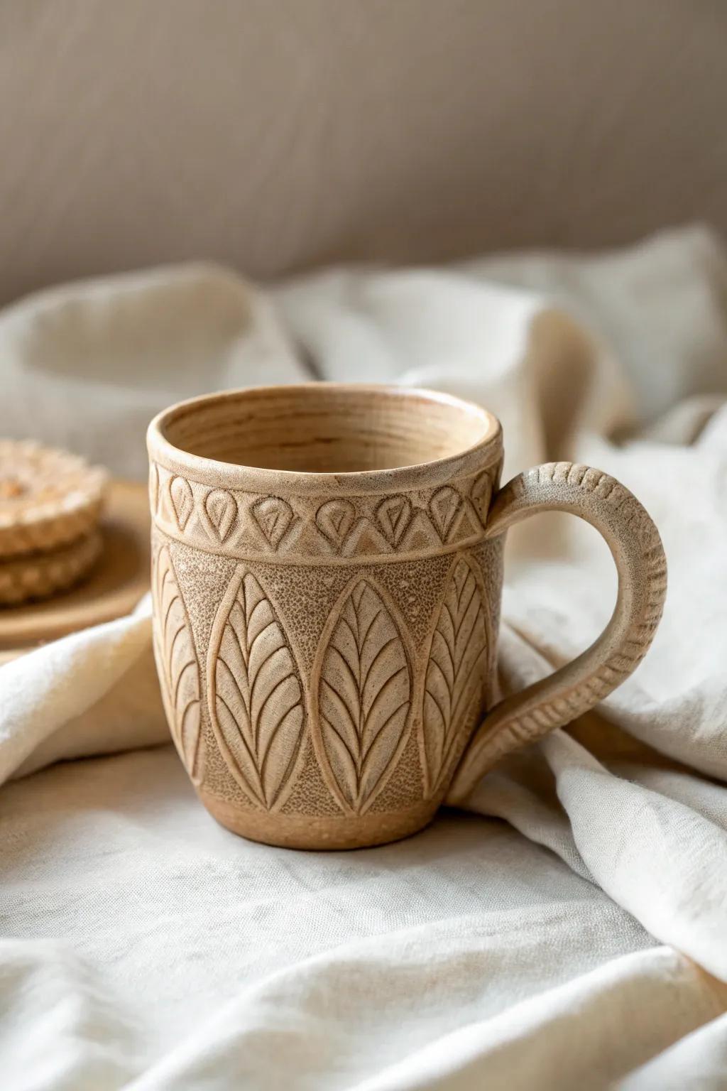 Appreciate the splendor of surface designs with this mug, where effortlessness meets creative fascination.