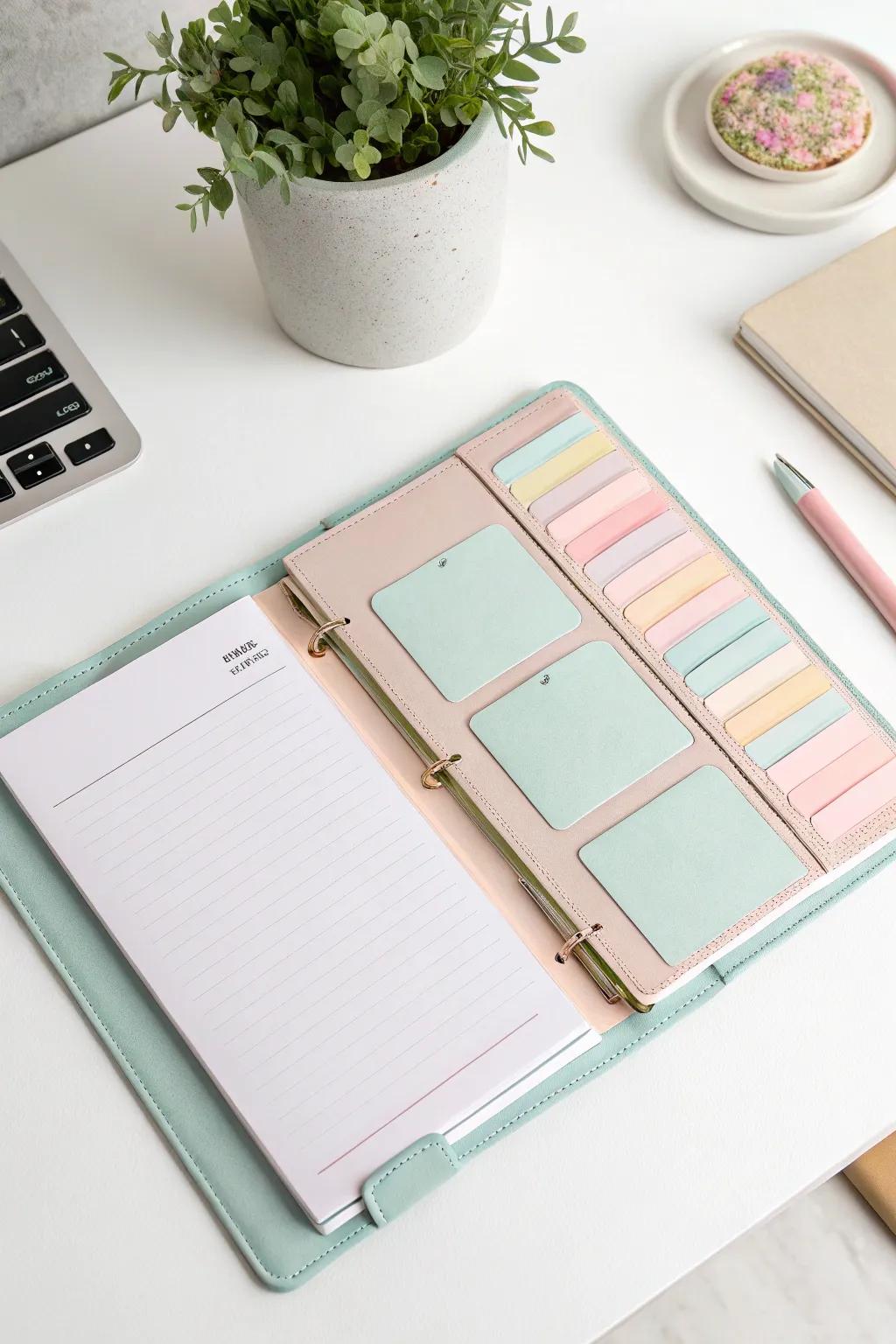 Keep your studies tidy and elegant by implementing color-coded sections. 📚✨ #MinimalistBeauty #BohoCharm