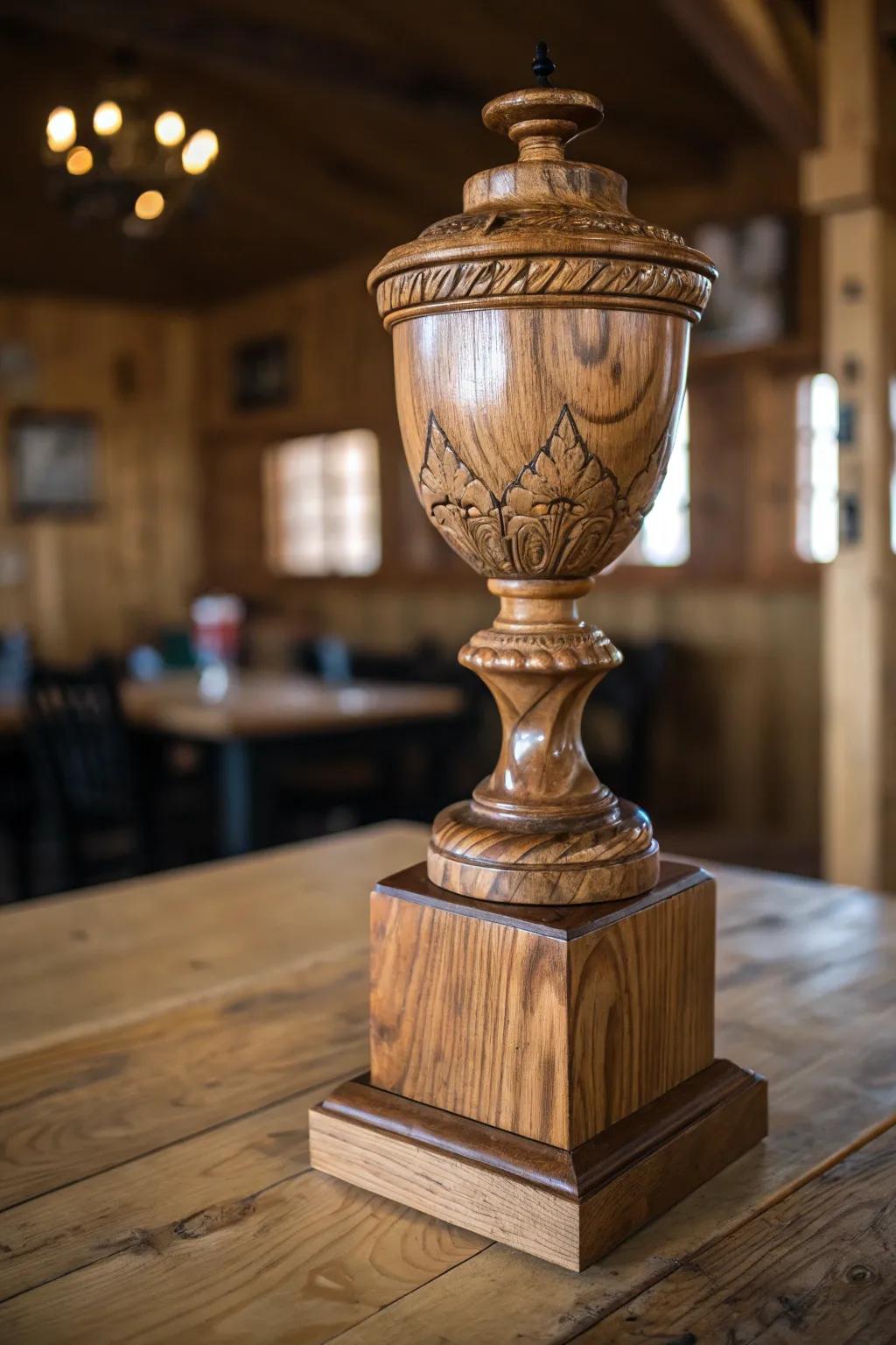 Celebrate victory in an environmentally responsible manner with eco-friendly wooden awards.
