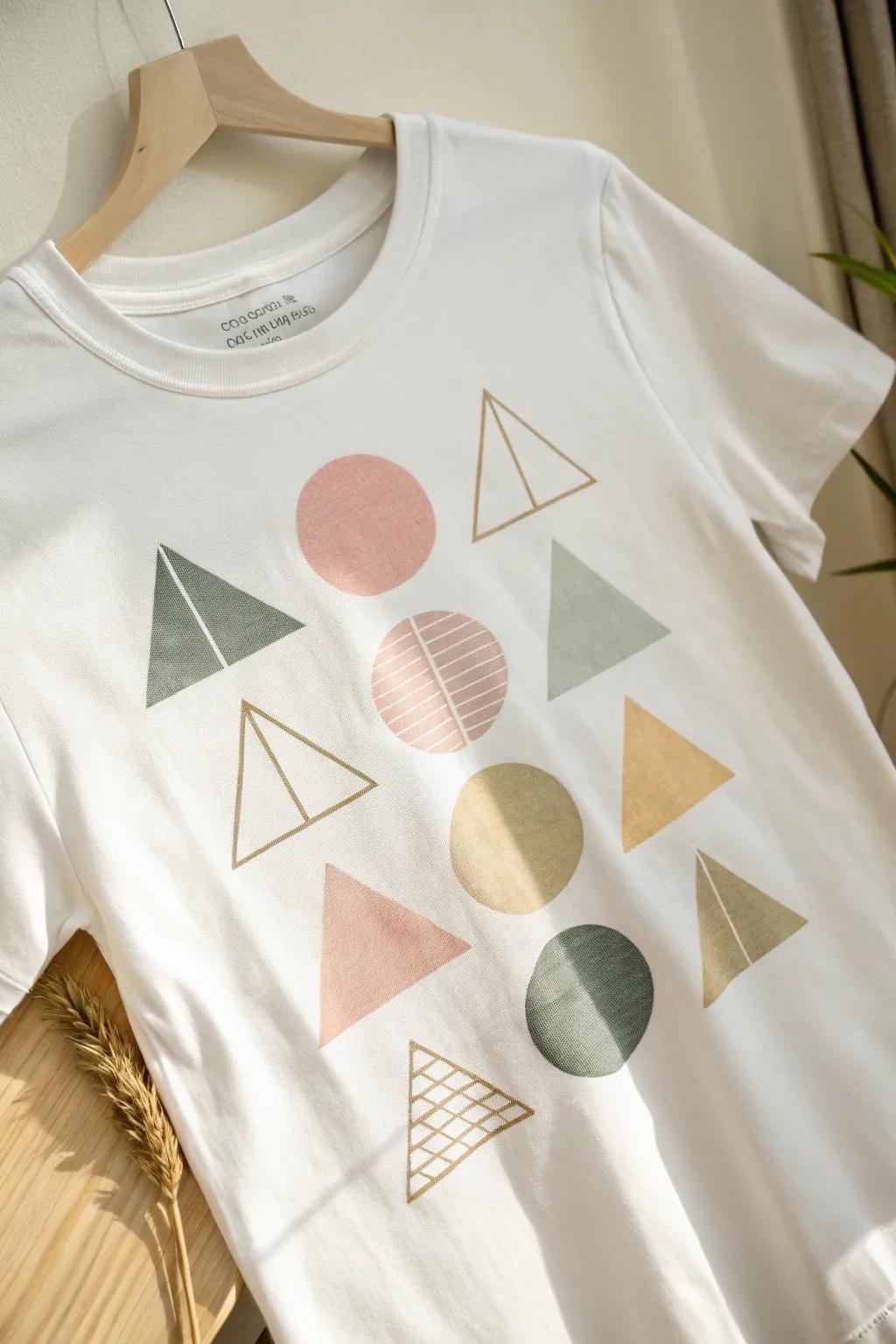 Enhance your closet with modern geometric design: a mix of minimalist design and boho appeal.
