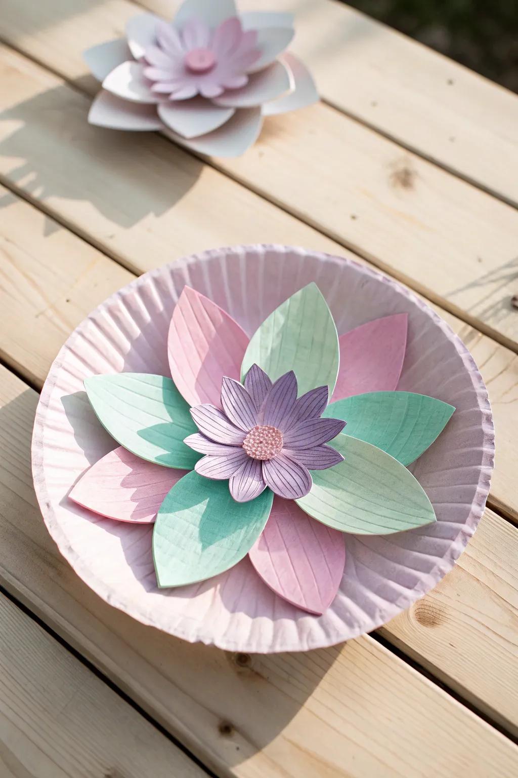 Foster inventiveness with understated paper plate blossoms—simplicity harmonizes with joyful sophistication.